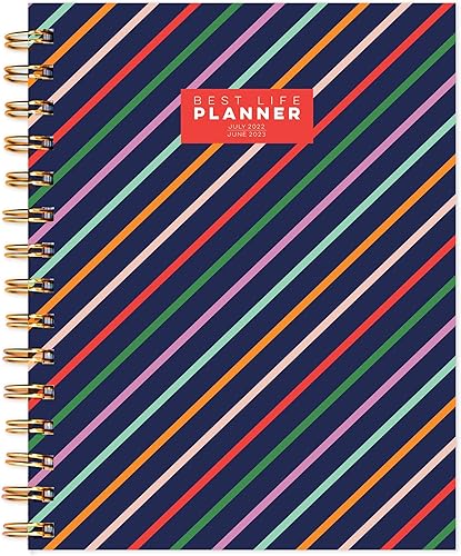 TF PUBLISHING Preppy Stripe Calendario de junio de 2022 a julio de 2023 Agenda universitaria de lujo 2022-2023 diario semanal y mensual Agenda de