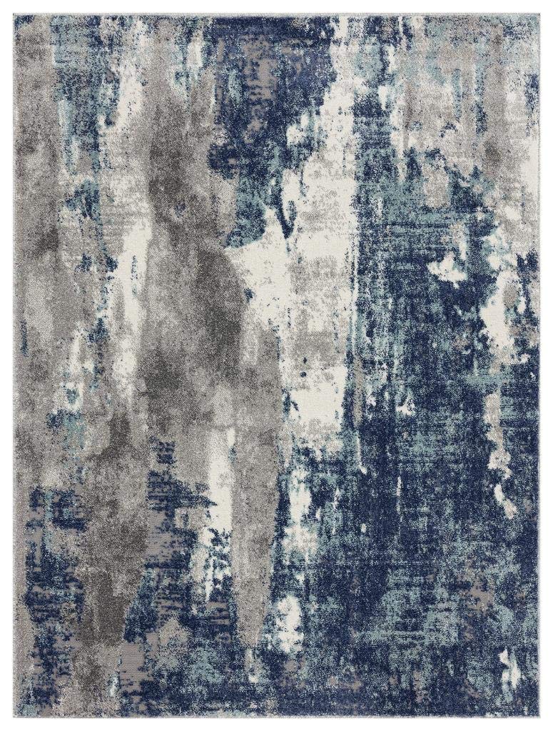 Luxe Weavers Euston Blue 5 x 7 Abstract Modern Area Rug 7681