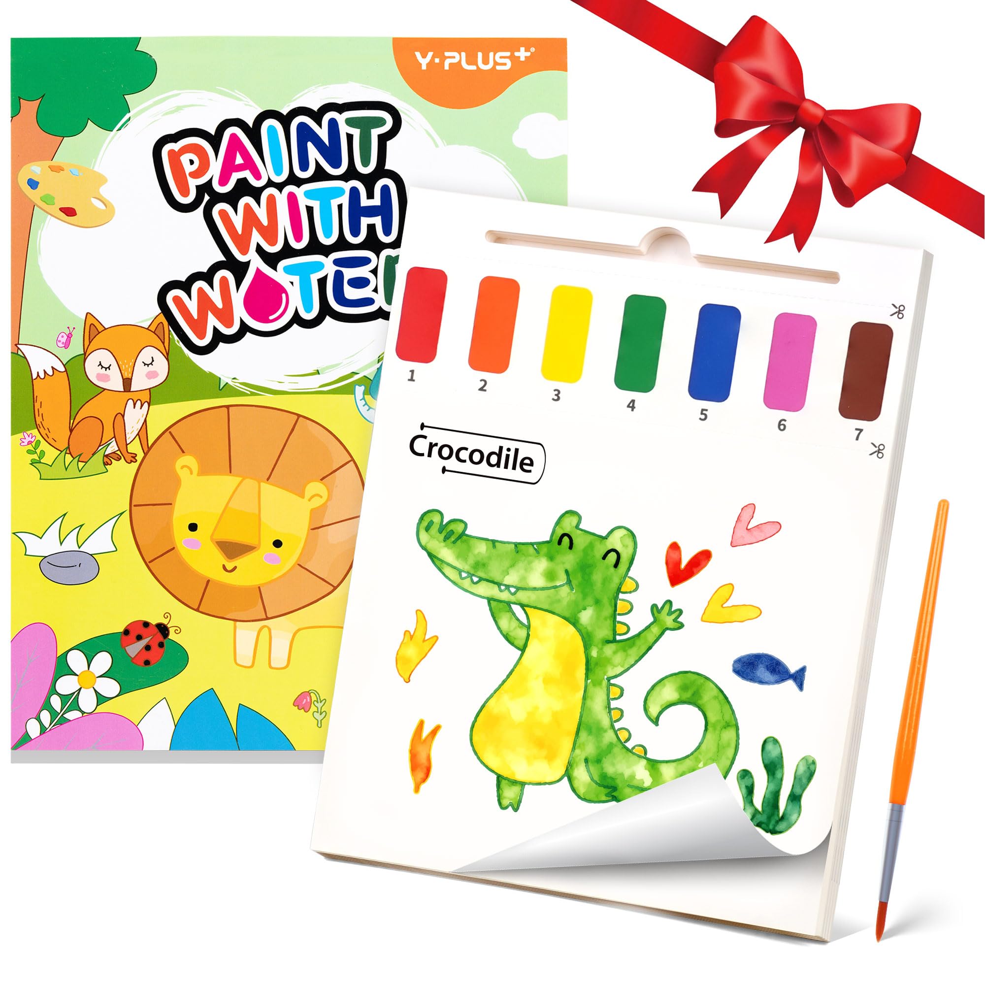 YPLUS Paint with Water Books for Toddlers, Art Craft Toys Watercolor Painting Pape, Gift for Kids Ages 1-3, 2-4, 4-6, Drawing with Brush - Animals