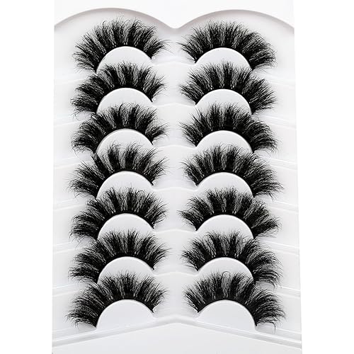 Miniatura 81 de Pooplunch Pestañas postizas de pelo de visón sintético, estilo de ojo de gato, paquete de pestañas postizas naturales esponjosas, paquete múltiple