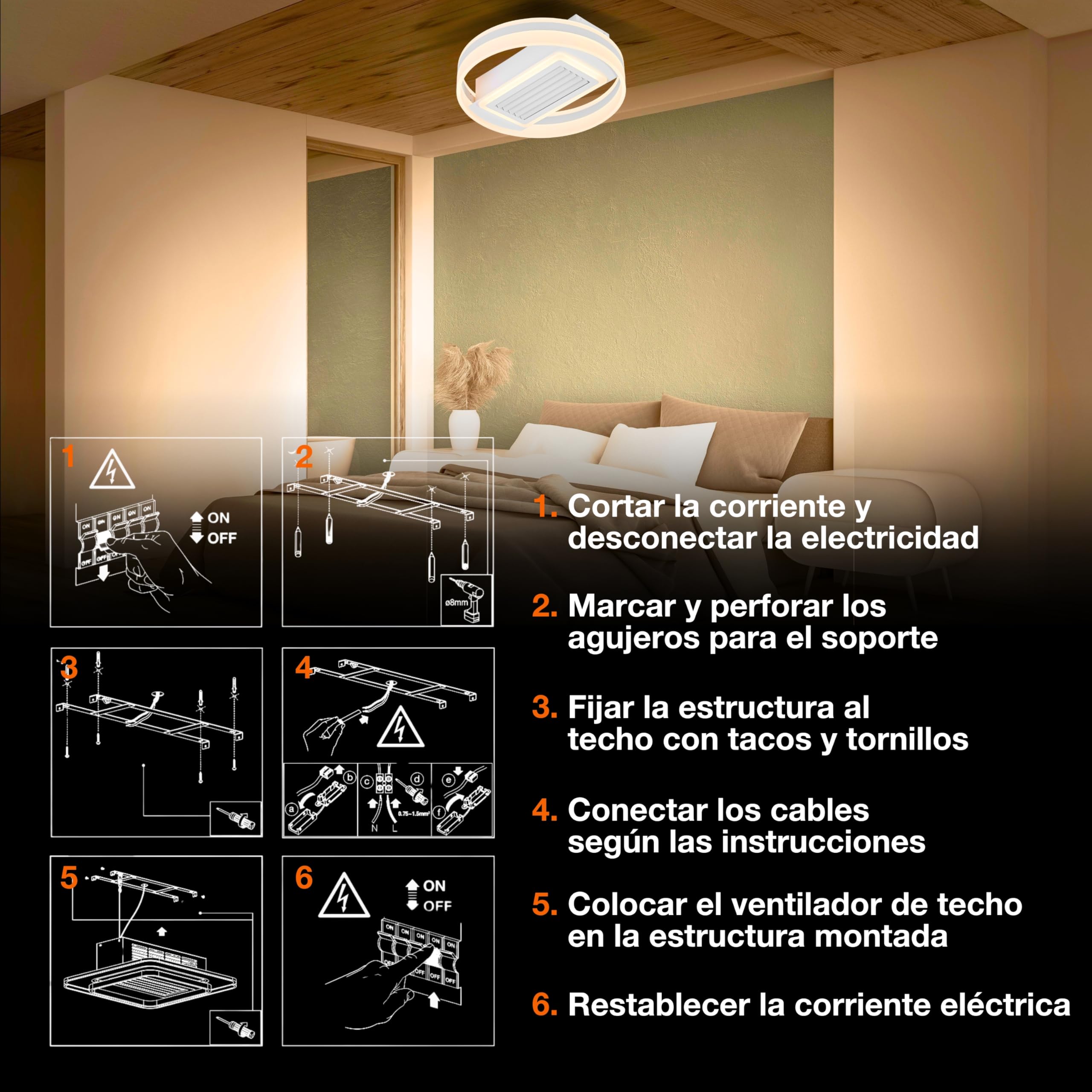 LEDVANCE Plafón/ventilador en forma de anillo; 55W; CCT; IP20 para uso | , Ceiling Fans with Lighting, 500.00 Millimetres dia, 30000 Hours, Paquete de 1
