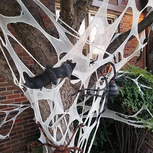 Miniatura 8 de Telaraña para decoración de Halloween al aire libre  Decoración gigante de telaraña elástica de Halloween  Malla de araña a granel  Cortar tus