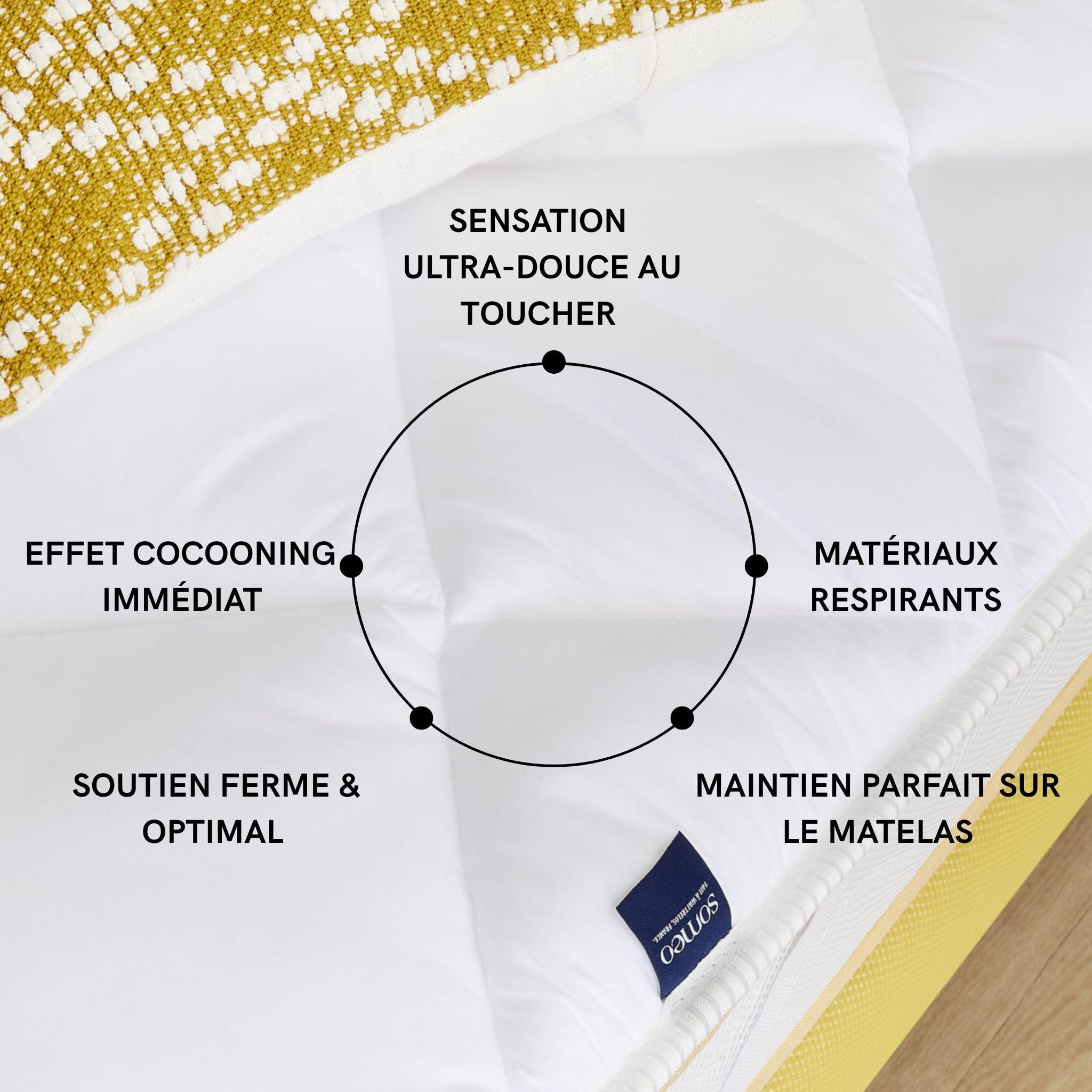 Surmatelas Moelleux et Respirant 110x190 Someo Aurore