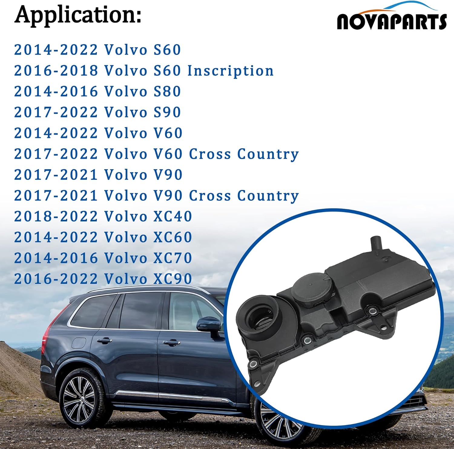 32140004 PCV Valve Oil Trap 2.0L w/Gasket for Volvo XC90 XC60 S60 S80 S90 V60 V90 XC40 XC70 2014-2021 4 Cylinder 32242753 31430923 31670210 31316184