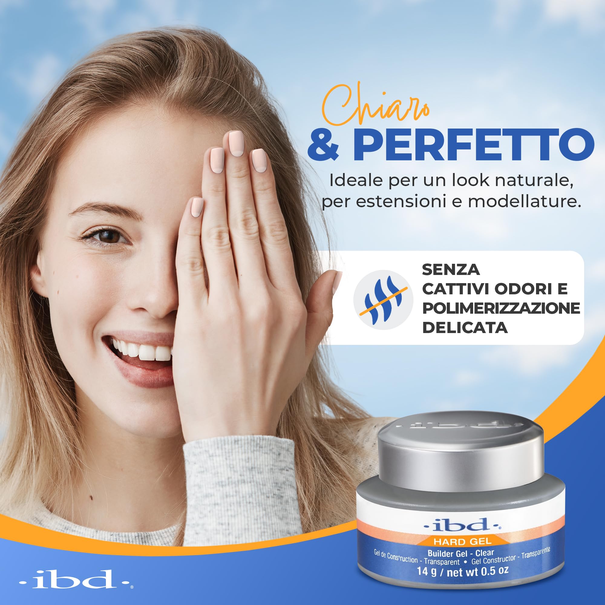IBD Hard Gel - Gel costruttore trasparente, 14 g - MADE IN USA - Gel costruttore premium per unghie in gel