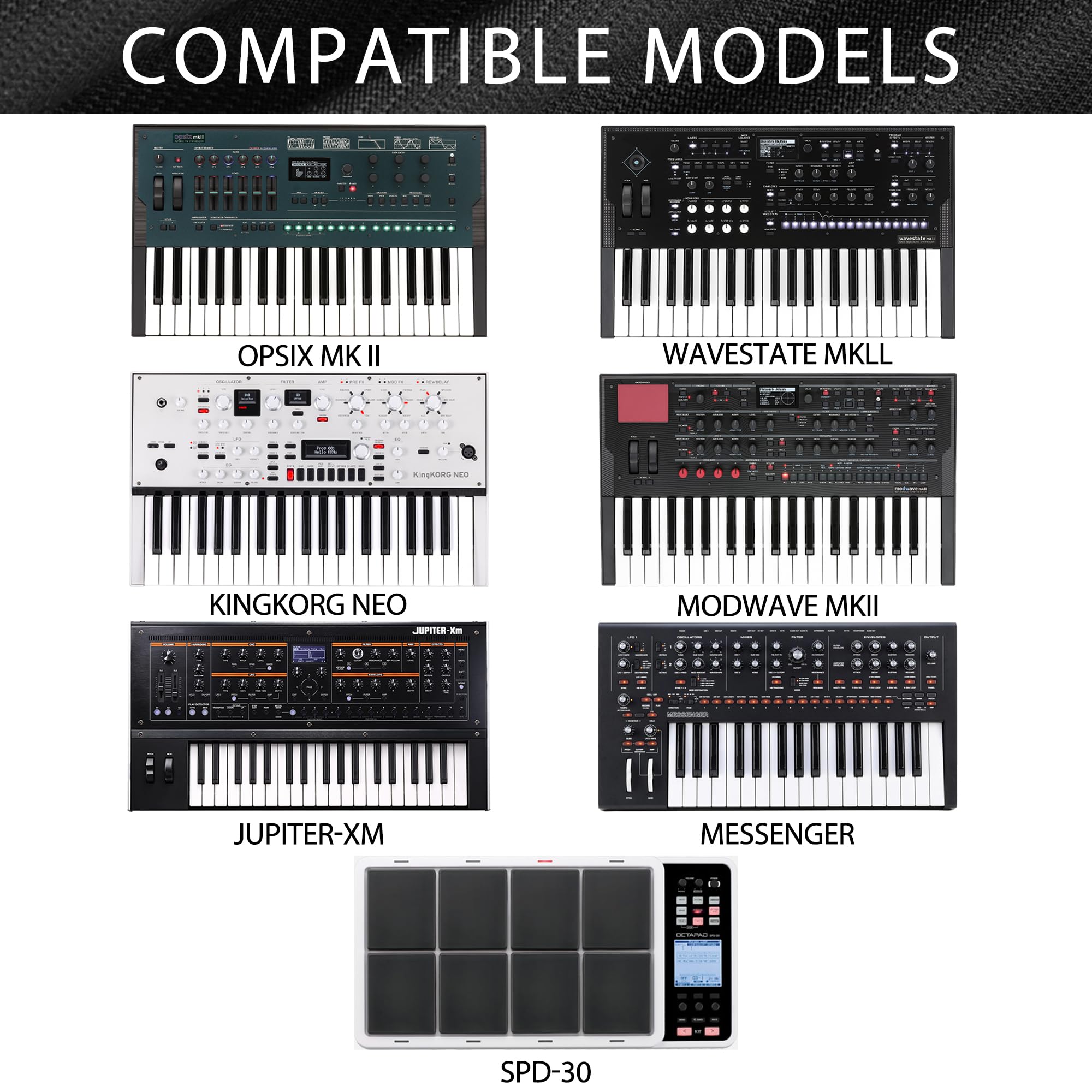 Musiin Tastatur-Synthesizer-Staubschutz, kompatibel mit Korg Modwave MK2, Moog Messenger KingKorg NEO, Opsix MK II, Wavestate MK2, Chinlon, kratz- und staubdicht, Soft-Touch- und passgenaues Design