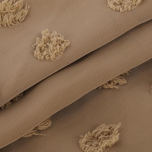 Miniatura 6 de Camisas con pompones y botones para mujer, estilo casual, manga larga, cuello en V, cuello en V, blusas de trabajo sueltas