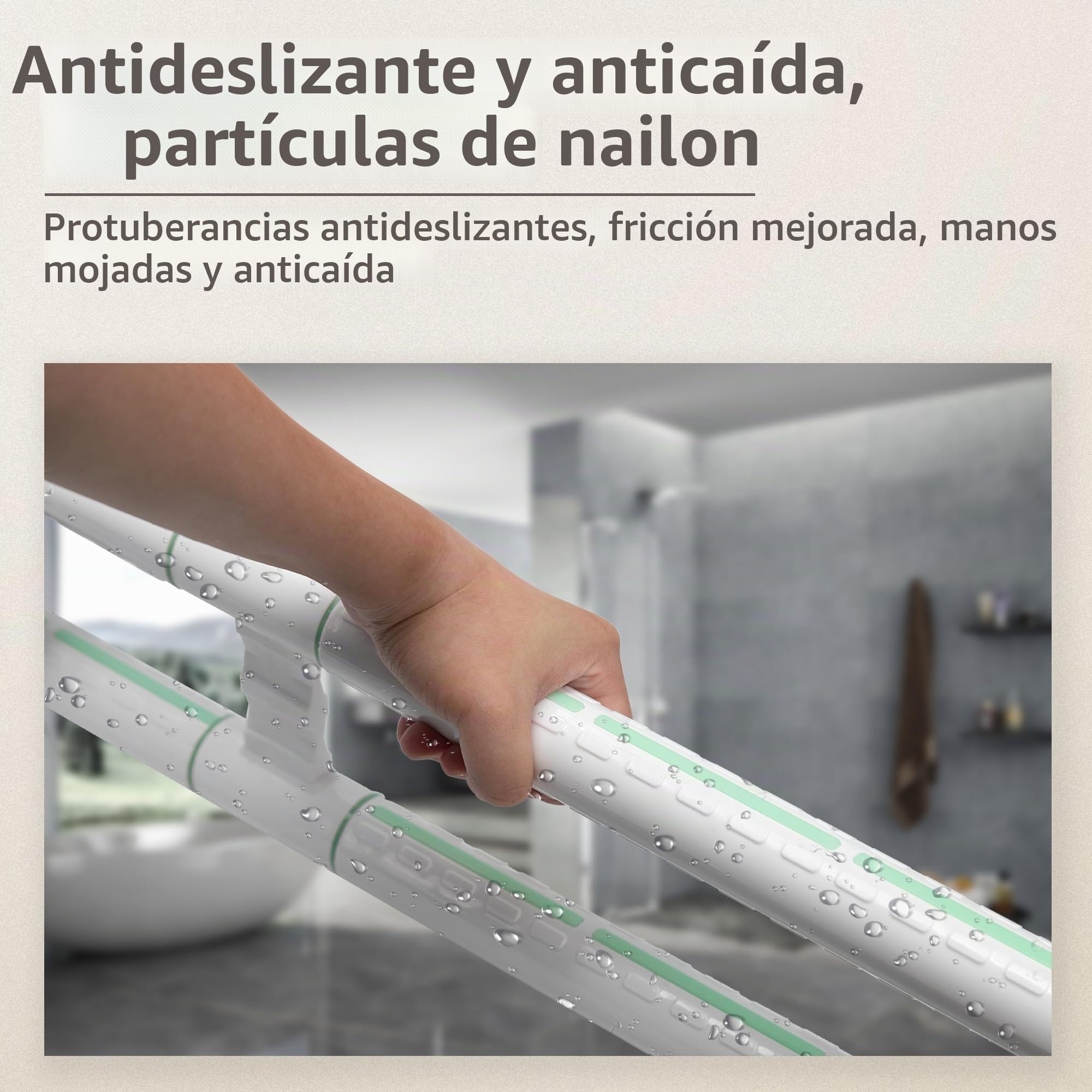 ITSOGOO Barra Abatible Baño Minusválido 60x70cm Agarrador Ducha Personas Mayores,Acero Inoxidable,Asidero de Seguridad para Baño,Soporta Hasta 300kg Blanco