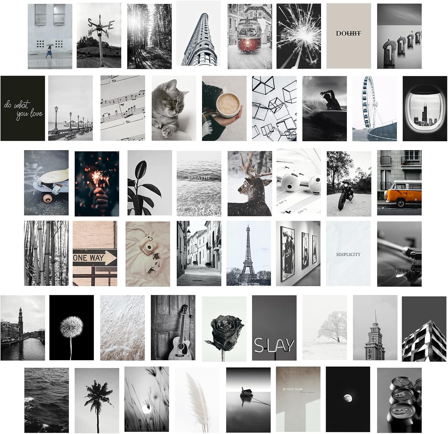 Amazon Com Koskimer Black White Wall Collage Kit Aesthetic Pictures 50 Set 4x6 Inch Black And White Poster Black Room Decor For Teen Girls Preppy Photo Collage For Dorm Vibey Bedroom Decor Tools