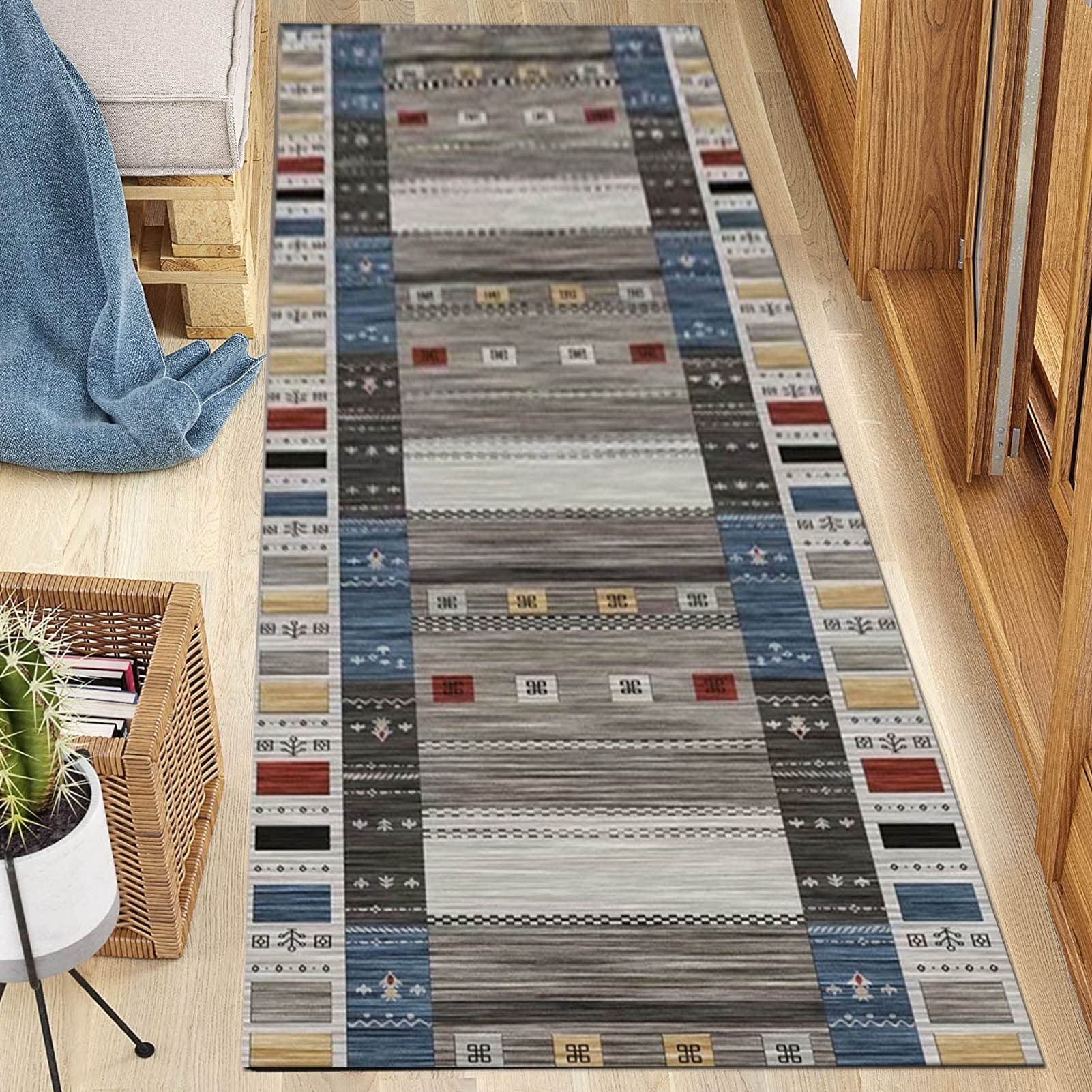 Läufer Teppich Flur rutschfest Schmaler Flurläufer Teppiche, Grauer Flur Teppichläufer 1m 1,5m 2m 2,5m 3m 3,5m 4m 4,5m 5m 5,5m 6m extra Lange Teppiche – Breite 60cm 70cm 80cm 100cm