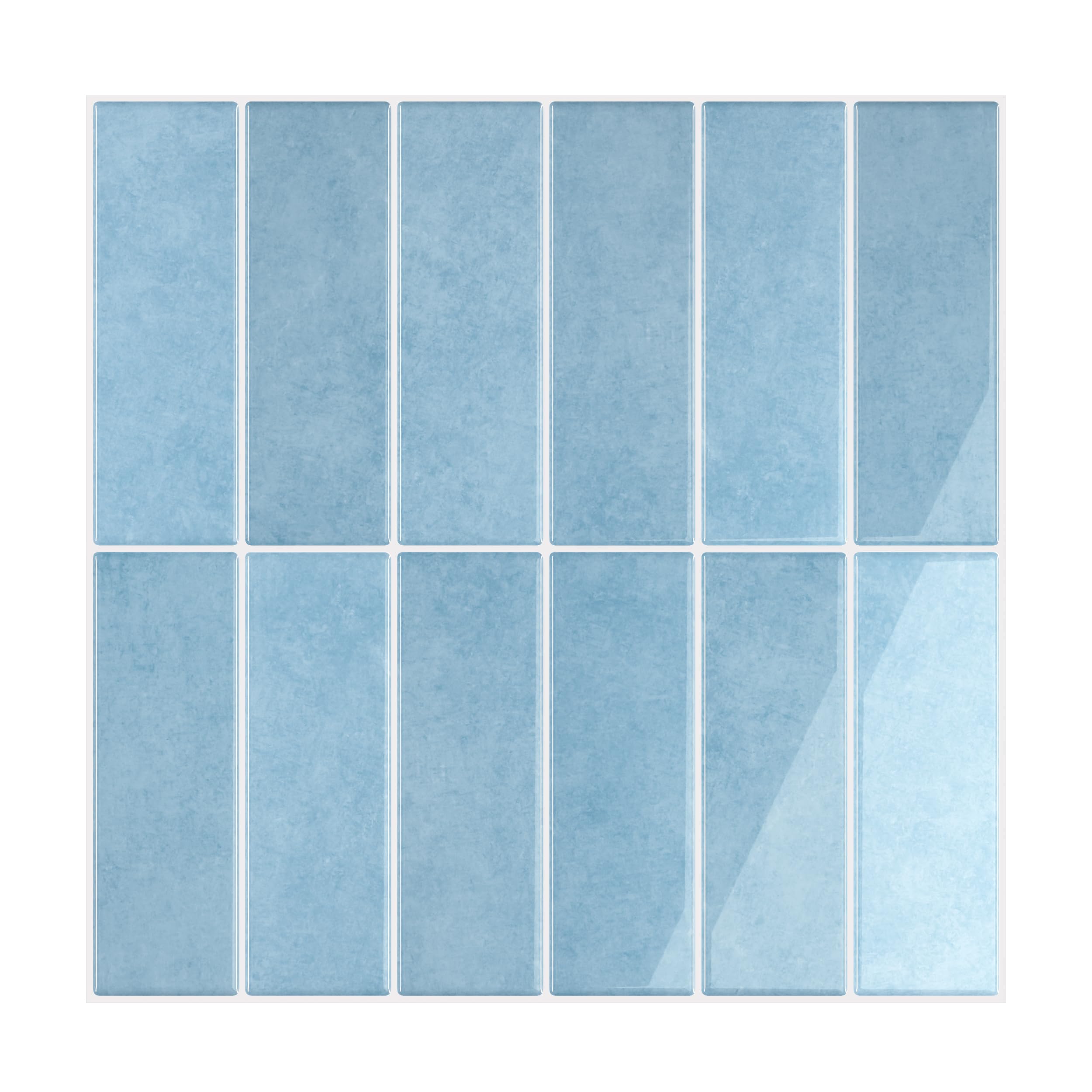 VEELIKE Azulejos Adhesivos Cocina Azules 3D Baldosas Adhesivas Pared Trasera Cocina Vinilos Baño Azulejos Papel Adhesivo para Baldosas Vinilo Cocina Pared Azulejos Impermeable 30.5cm×30.5cm 6 Piezas