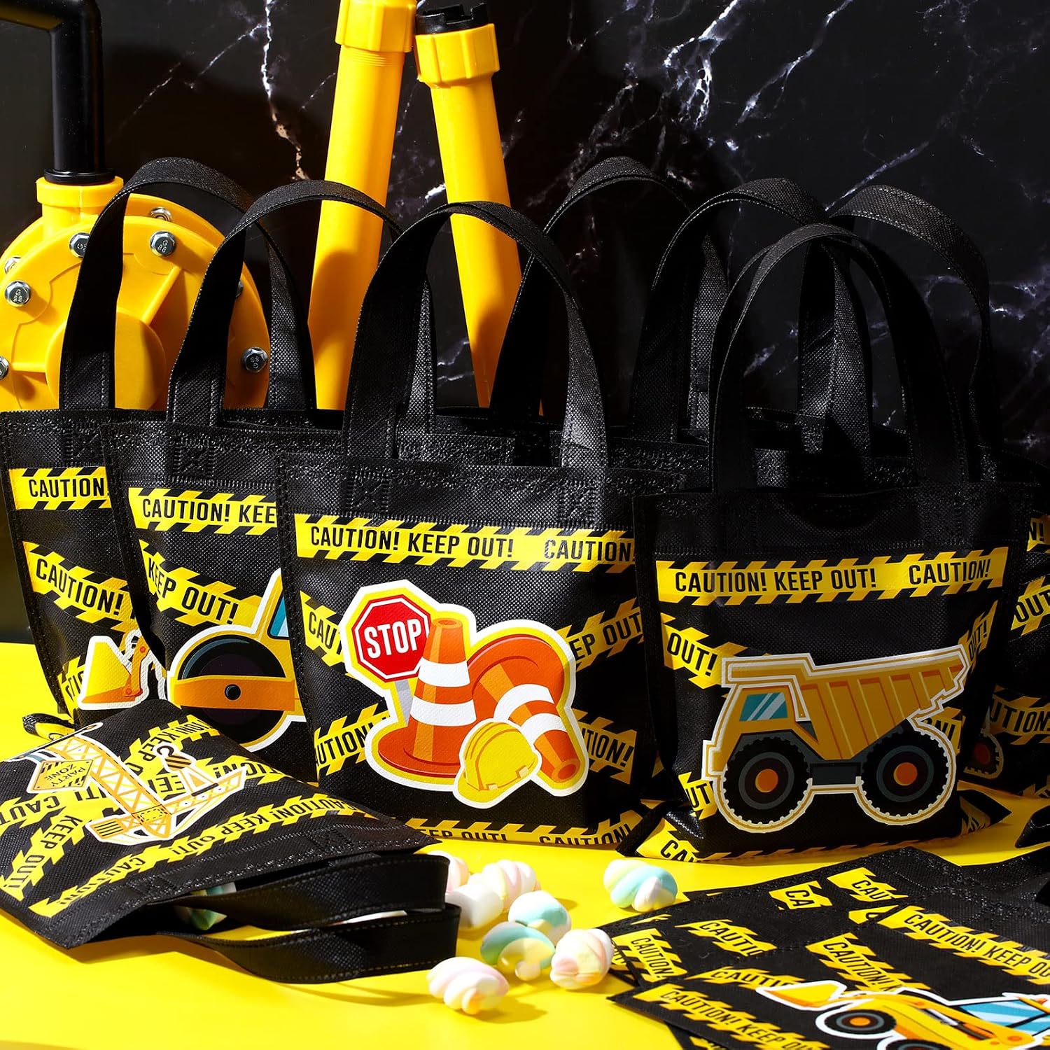 Photect 24 Pcs Construction Party Gift Bags with Handles Non Woven image 4