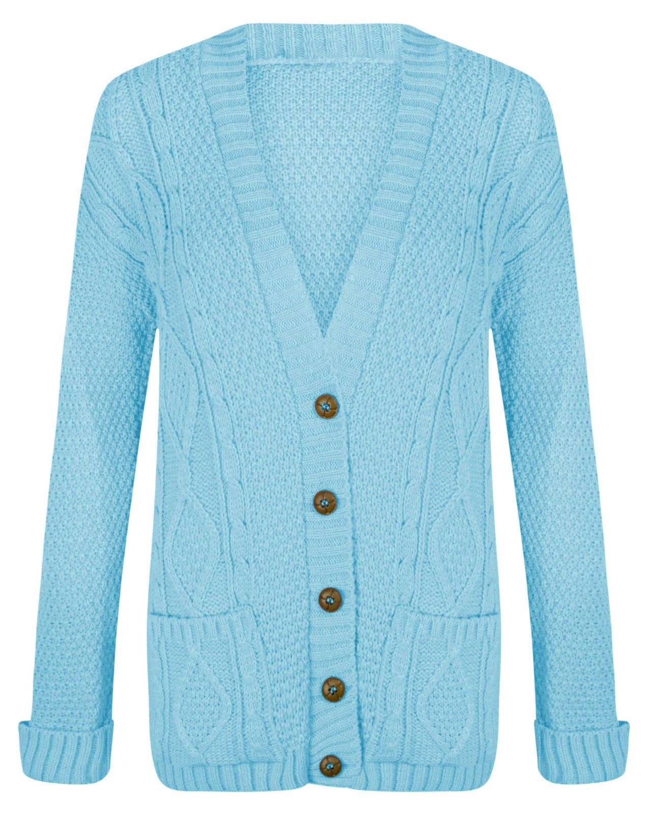 Hamishkane Women's Turquoise Hamishkane® Winter Chunky Cardigans For Uk, Warm Long Sleeve Jumpers, V-Neck Long Cardigan With Buttons Casual And Daily Knitwear Cardigans