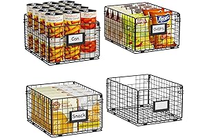 X-cosrack 4-Pack Extra Large Wire Storage Bins