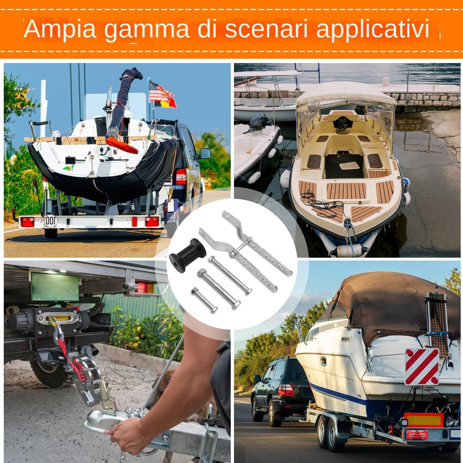 Generico Barche Rolling Keel - Rulli in Gomma per rimorchio per Durata, Attrezzatura Marina da 5 Pollici | Gruppo di del Pannello in Acciaio, per Il Trasporto Pesante, di Supporto Fort