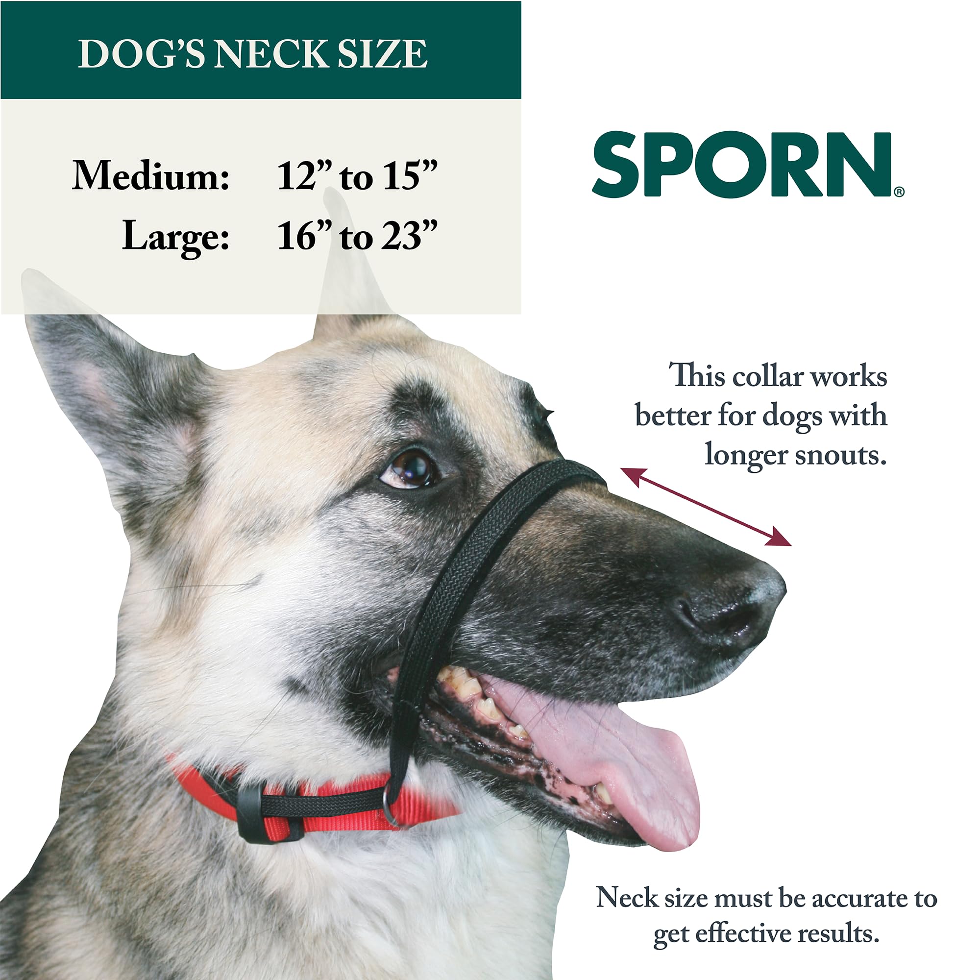 SPORN Head Dog Halter, Black, Large - image 2