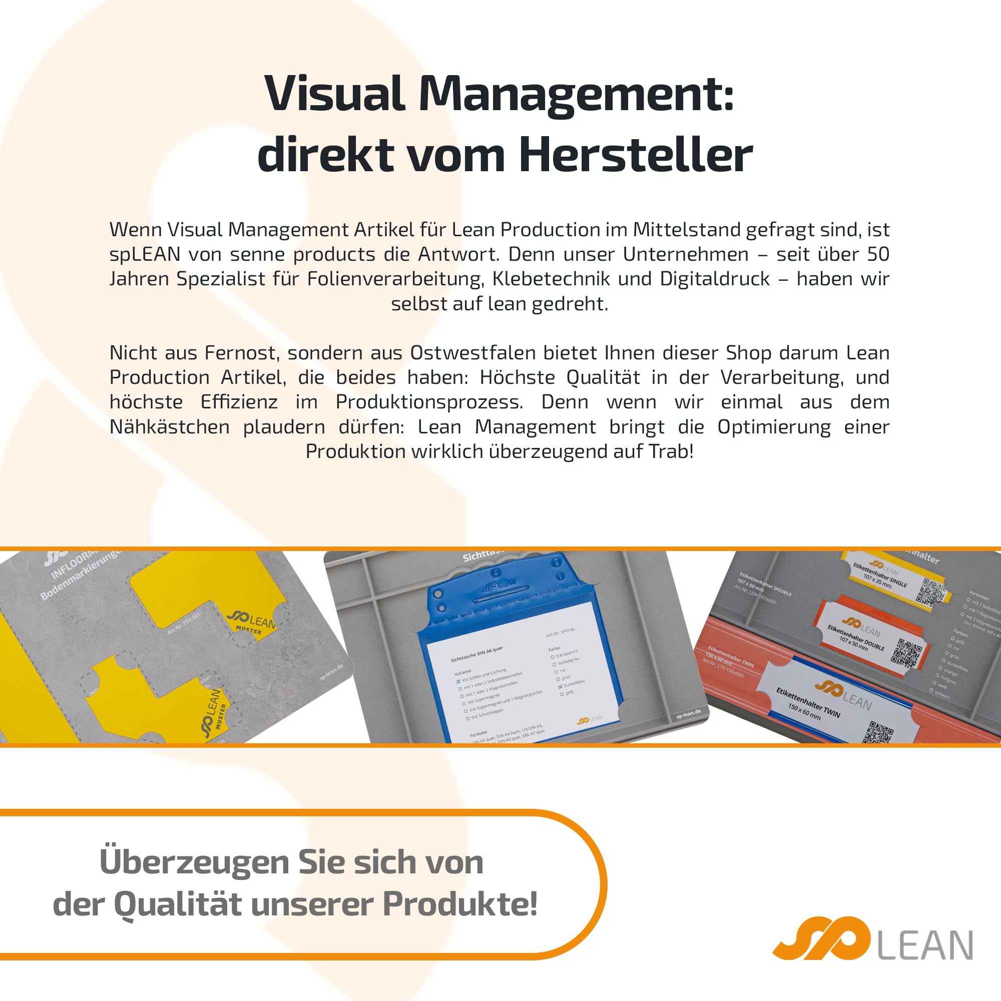spLEAN 5 Stück Dokumentenhalter klebend mehrfach ablösbar DIN A4, Rahmen, weiß, Aushang aus stabiler Vinyl-Hartfolie Stärke 0,70 mm, Made in Germany