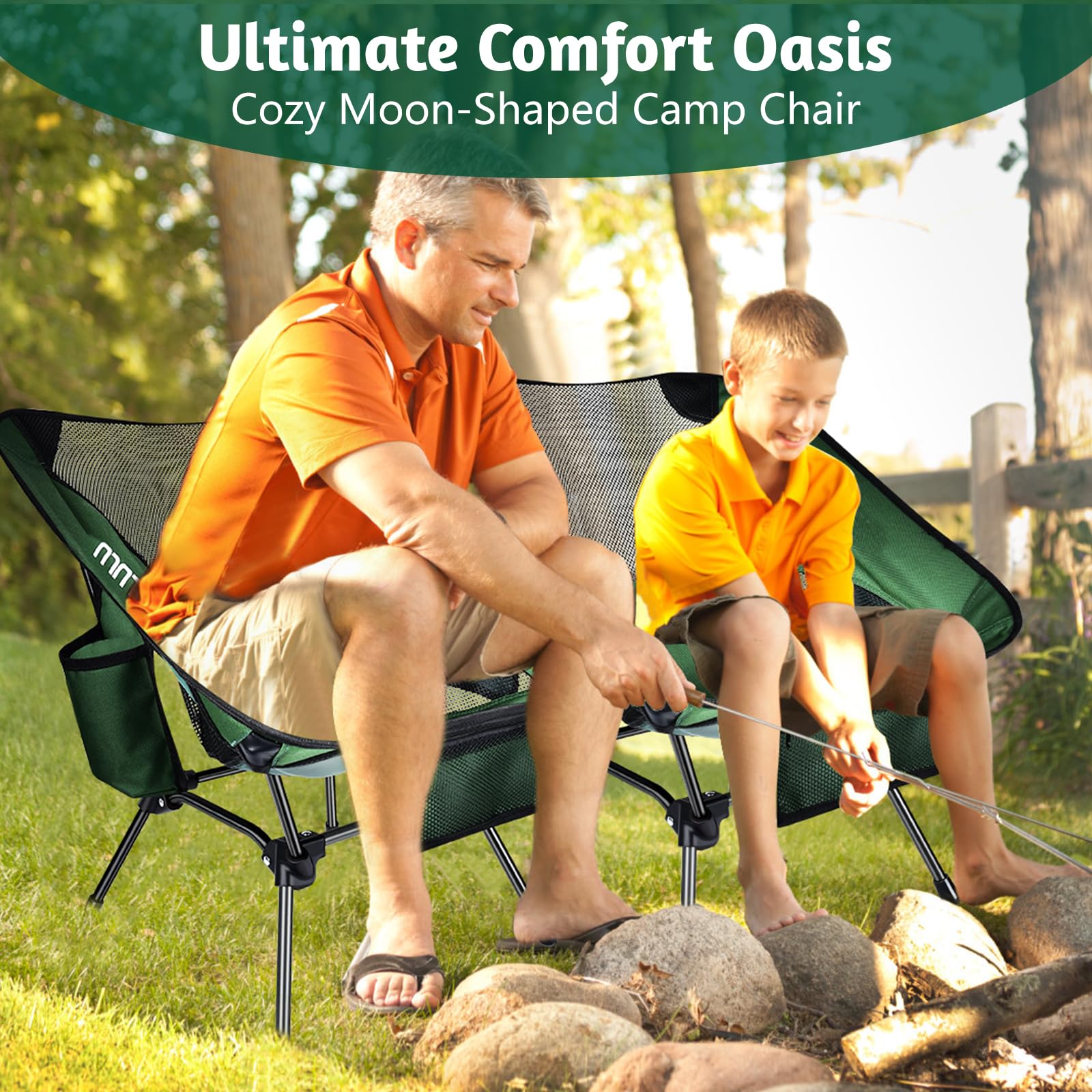 IEEILULU Chaise Pliante Camping Ultra Légère, Charge Maximale 130kg, Confortable pour Pêche, Barbecue, Randonneurs (1pcs, Orange IEEILULU Chaise Pliante Camping Ultra Légère, Charge Maximale 130kg, Confortable pour Pêche, Barbecue, Randonneurs (1pcs, Orange