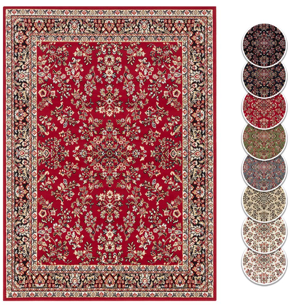 The Rugs Unisex Red Velours Vintage Soft Pile Oriental Style Living Room Rug In | Size: 80Cm X 150Cm