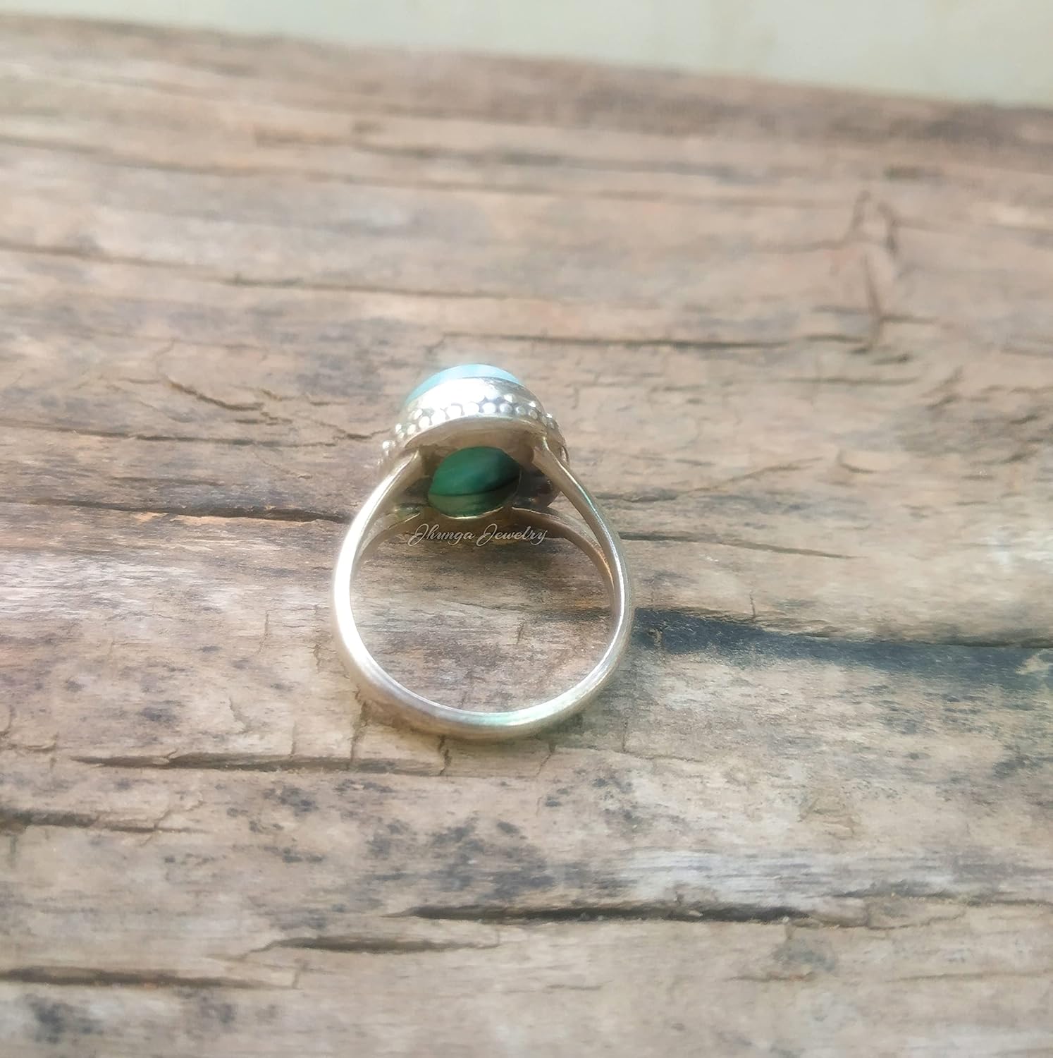 Natural Larimar Ring, Sterling Silver Ring, Boho Ring, Ocean Blue Ring, Dominican Larimar Oval Ring, Statement Ring, Healing Crystal, Women Ring, Birthday Gift Jewelry, Promise Ring, Engagement Gift