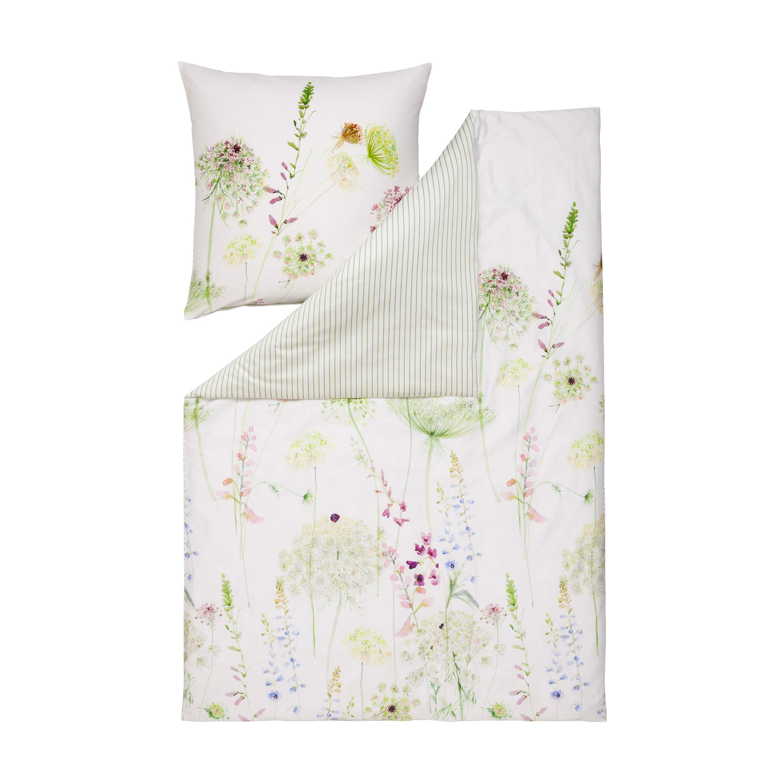 ESTELLA Mako-Satin Bettwäsche Set, 2X 135x200 + 2X 80x80 cm, Grün