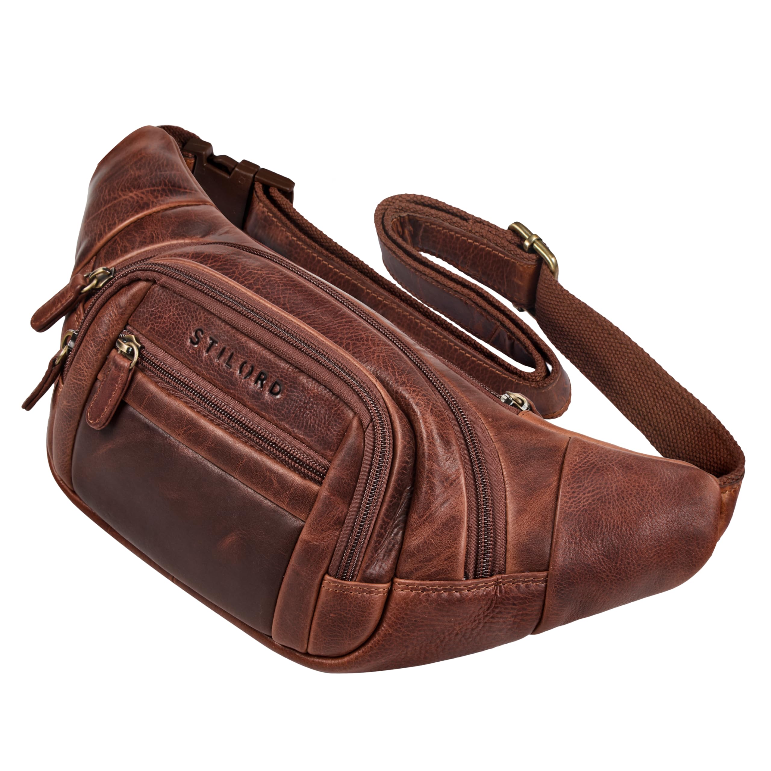 STILORD Dublin Bauchtasche – Herren Leder Groß, wasserdicht, diebstahlsicher