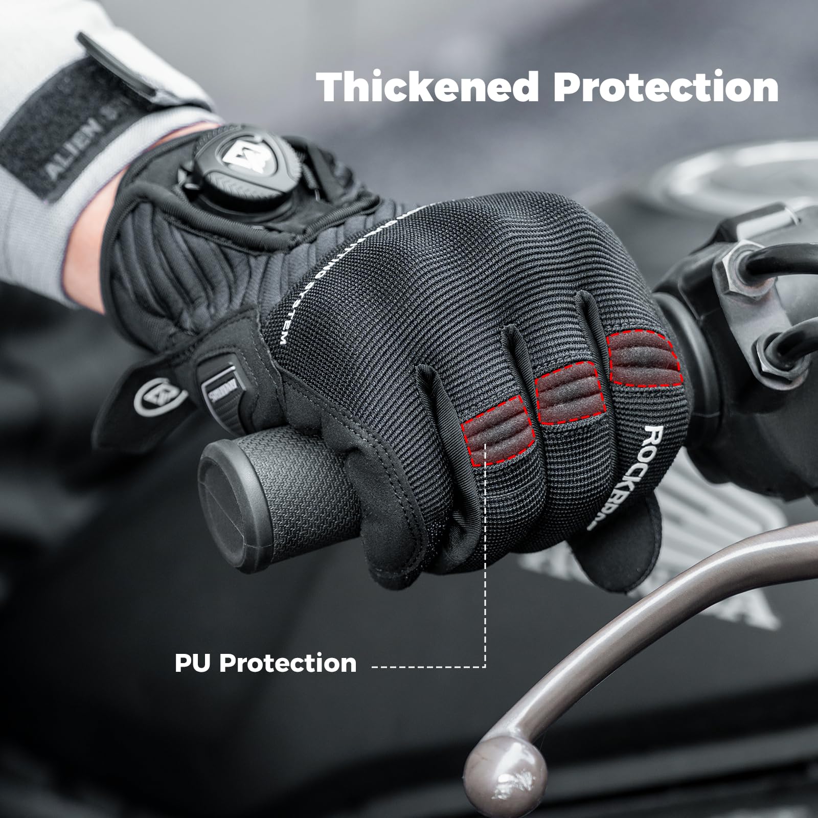 ROCKBROS Gants de Cyclisme Hommes, Gants de Protection d'été avec Ecran Tactile Gants de Sport Respirants pour VTT Vélo Scooter