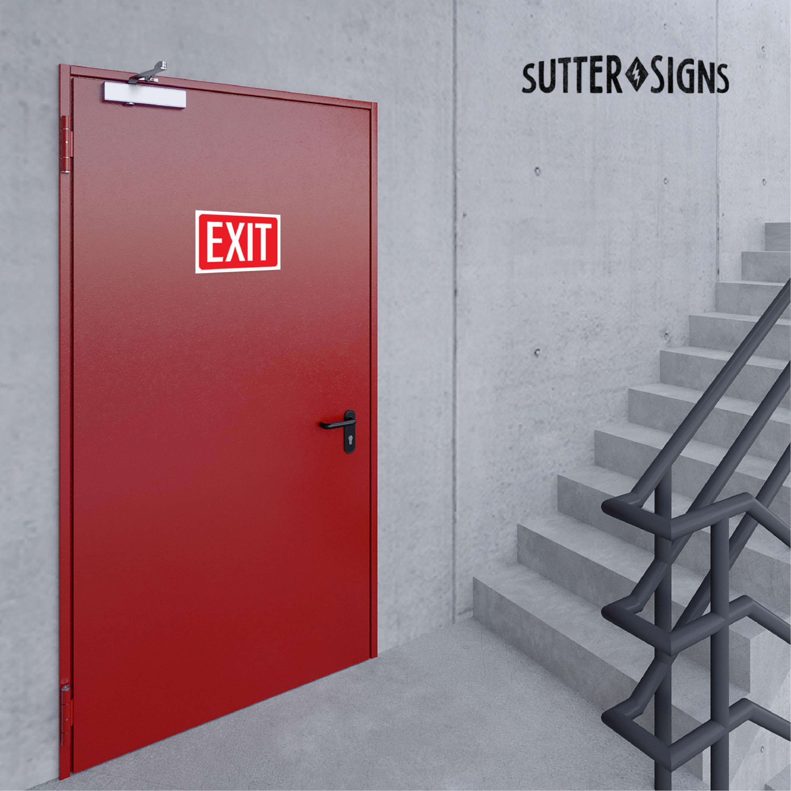 Snapklik.com : Exit Sign Stickers, Self Adhesive Weatherproof Vinyl, 10 X 7
