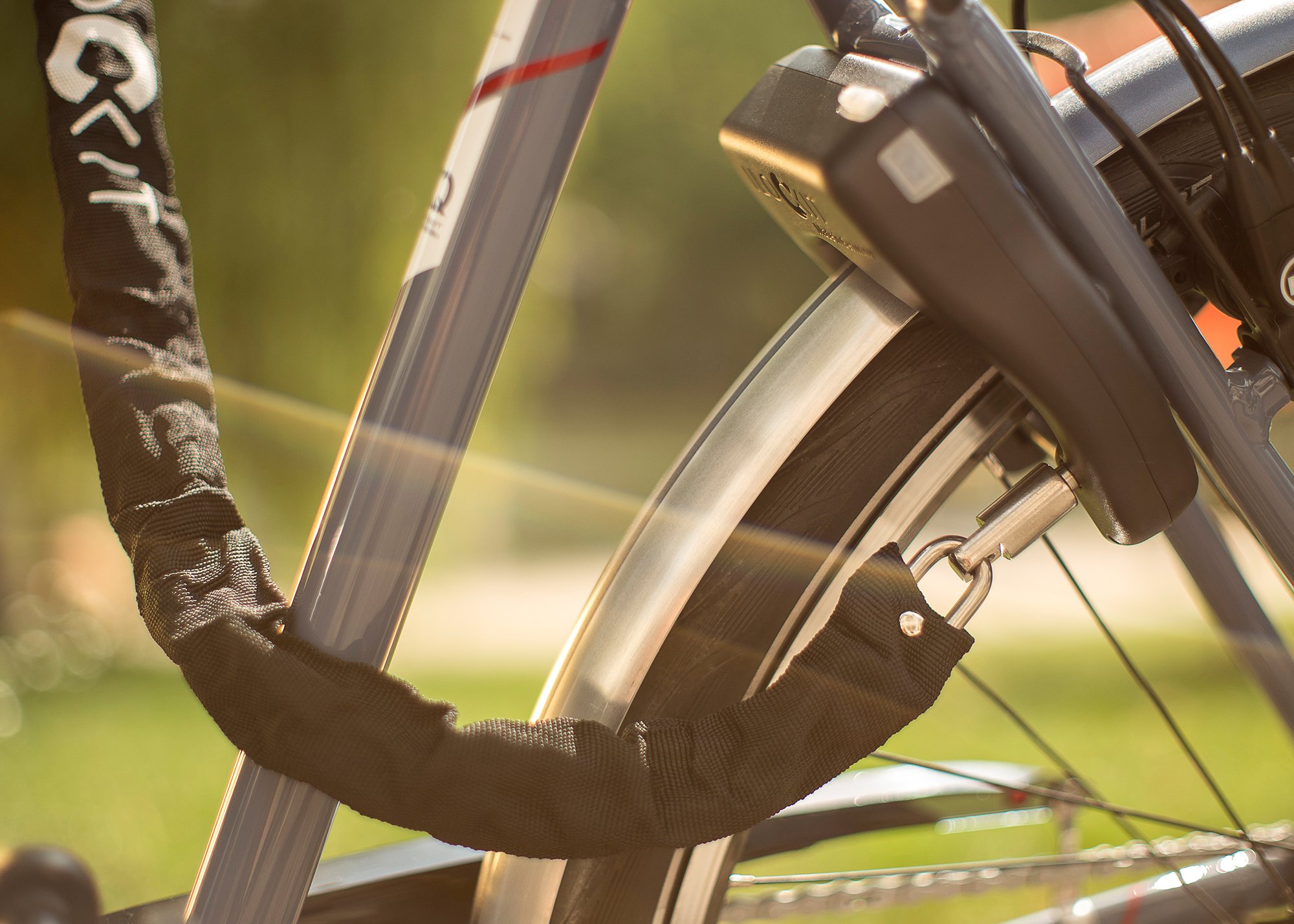 Rahmenschloss Fahrrad I Einsteckkette mit Tasche