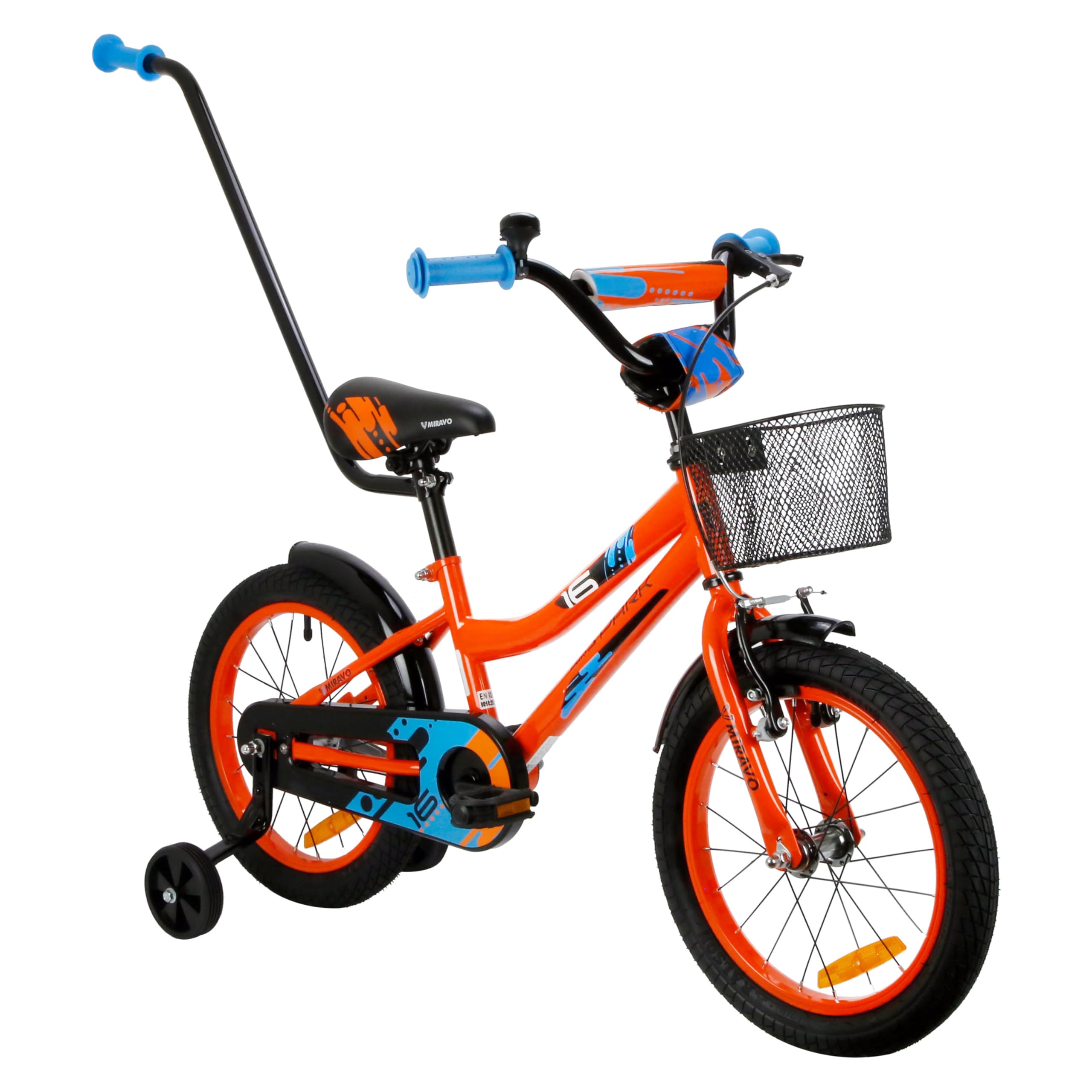 Kinderfahrrad Fahrrad Kinder Ab 2 Bis 8 Jahre Mit Schubstange V-Brake Bremsen Rückstrahl Aufkleber 12 14 16 20 Zoll Radgröße Korb Für Junge Spark