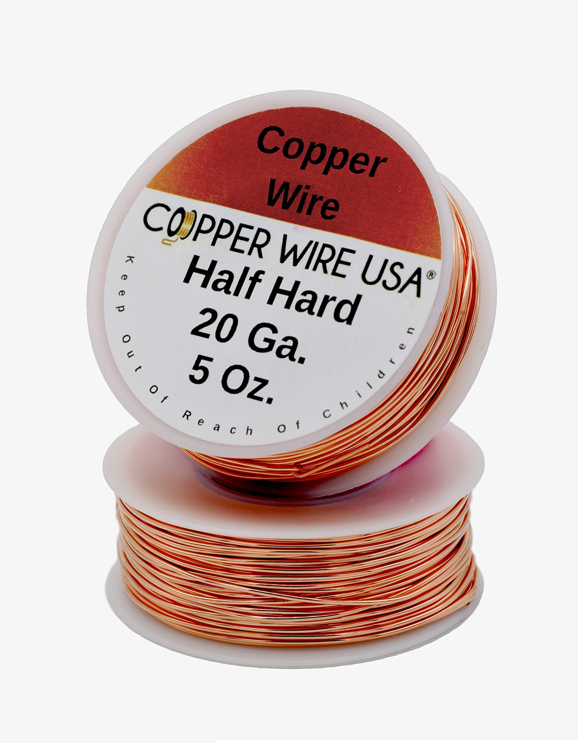 Copper wire USA (20 Ga - 33m) - Solid Bare Round 150ml Spool Half Hard 12 To 30 Ga (20 Ga - 33m)