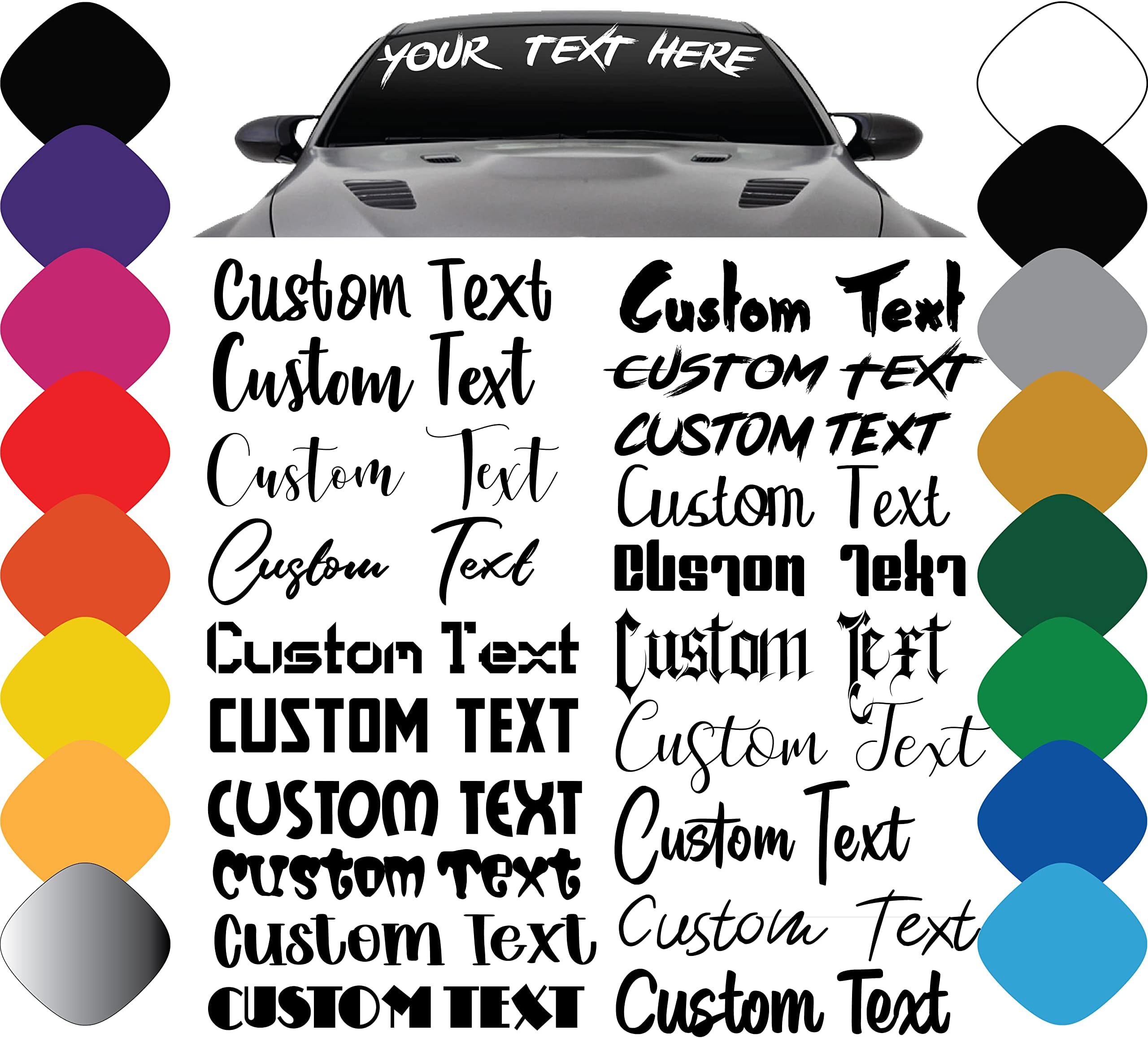 Custom Vinyl Lettering - for Car Truck Boat Sign Door Window Banner Windshield Auto - Custom Personalized Name Vinyl Decal Stickers - Design Your Own - Personalized Decal Sticker