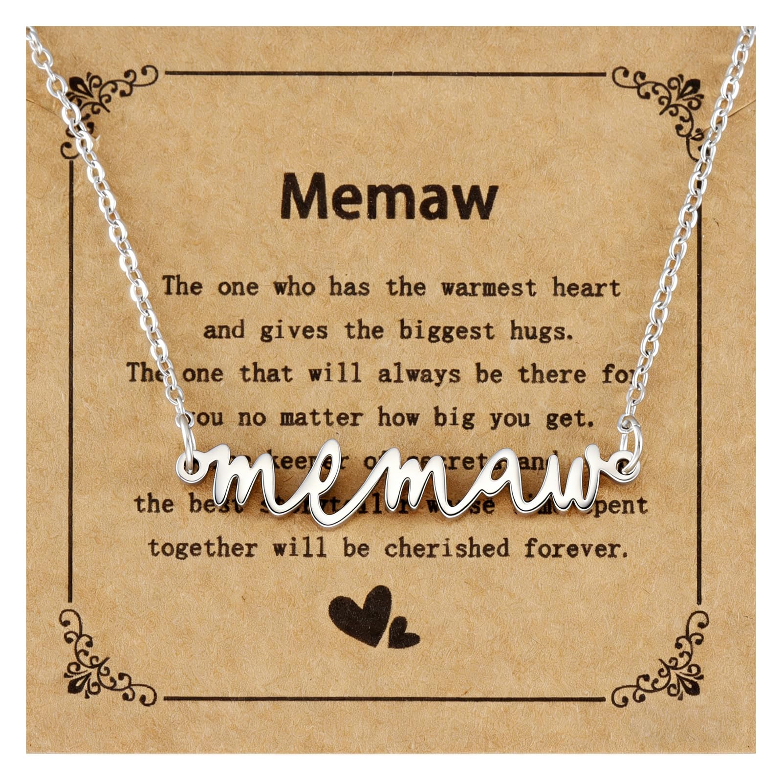 Memaw Gifts for Birthday from Grandkids Best New Wedding Grandma Jewelry Women Memaw Necklace