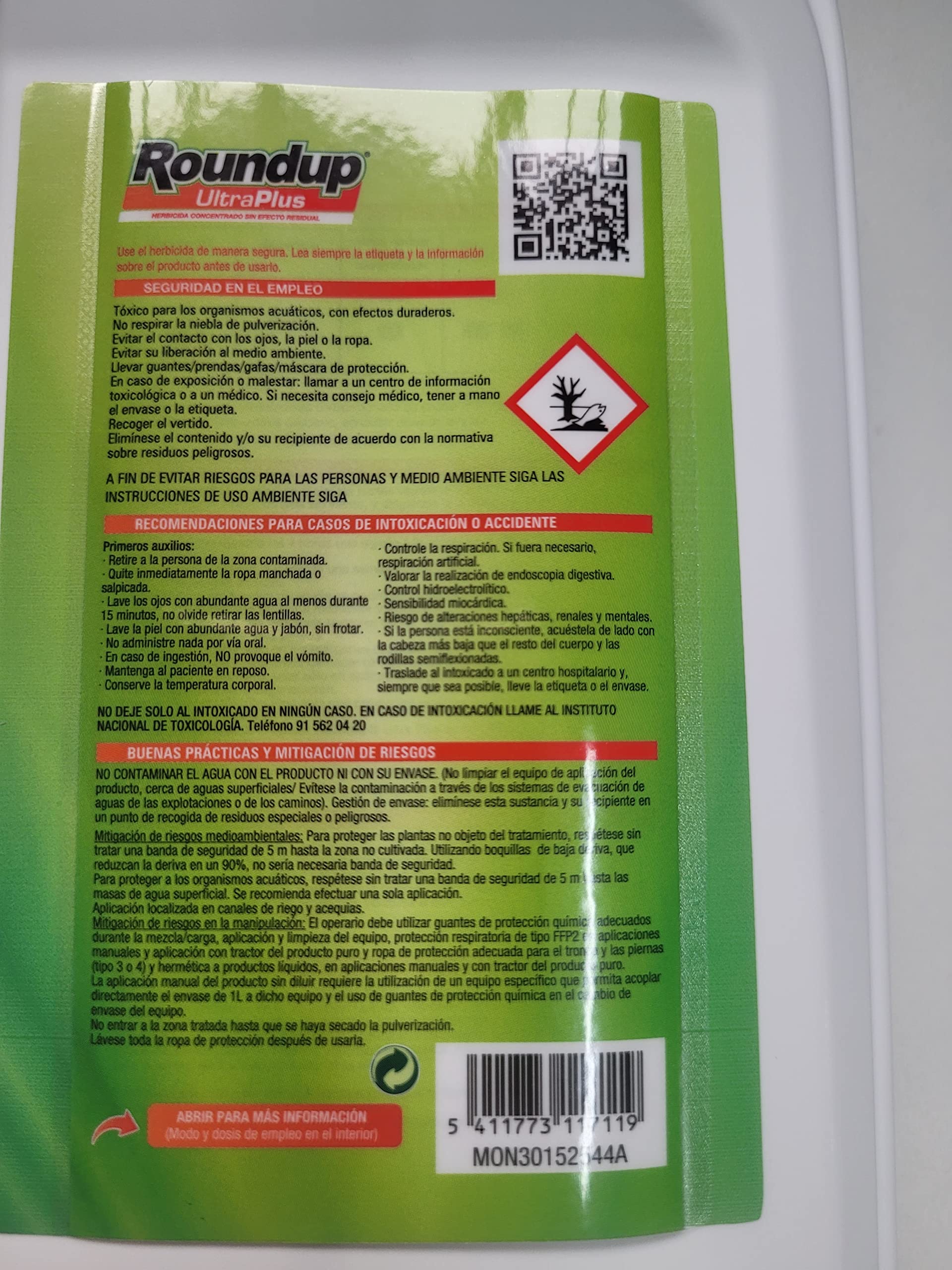 Herbicida Roundup ultraplus 500ml pack de 6 unidades
