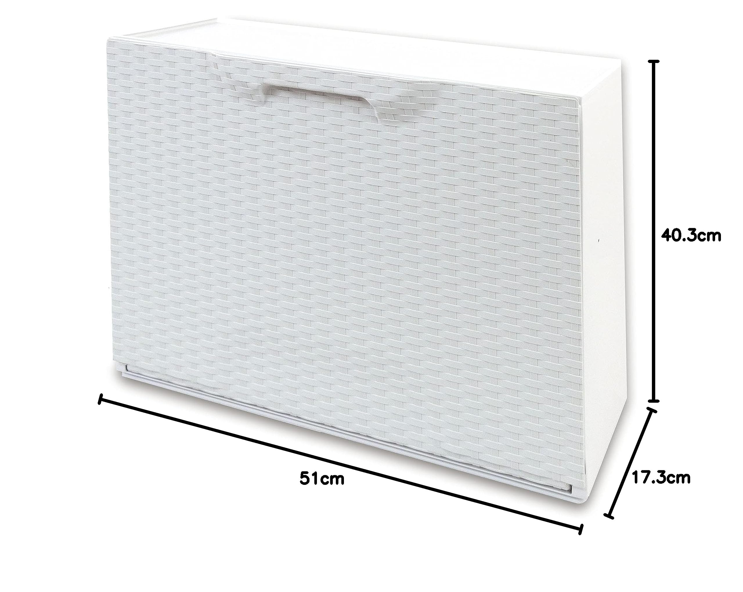 Art Plast U50/FRW Scarpiera in plastica, Effetto Rattan, Bianco
