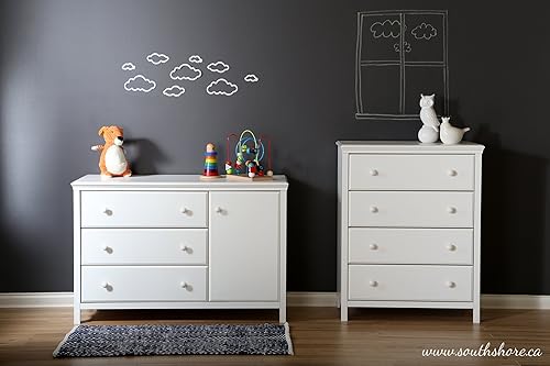 Miniatura 4 de South Shore - Cofre de algodón con 4 cajones color blanco puro costero