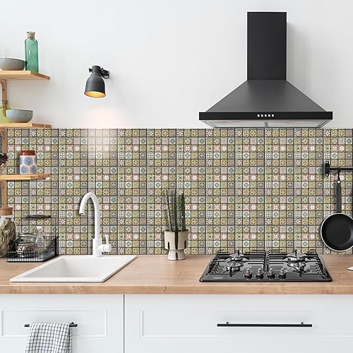 Miniatura 2 de Adhesivo para azulejos de mosaico, despegar y pegar, pegar en azulejos de pared para cocina, azulejos de pared, calcomanías de baño, autoadhesivos,