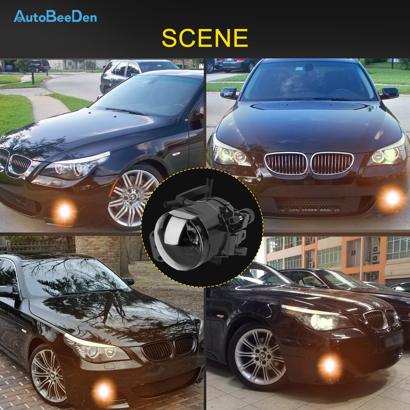 Feux anti-brouillard compatibles avec BMW E60 E61, Serie 5, 07/2003-09/2010, Convient uniquement au pack M Tech/Sport pare-chocs, Phares antibrouillard (Fumée)
