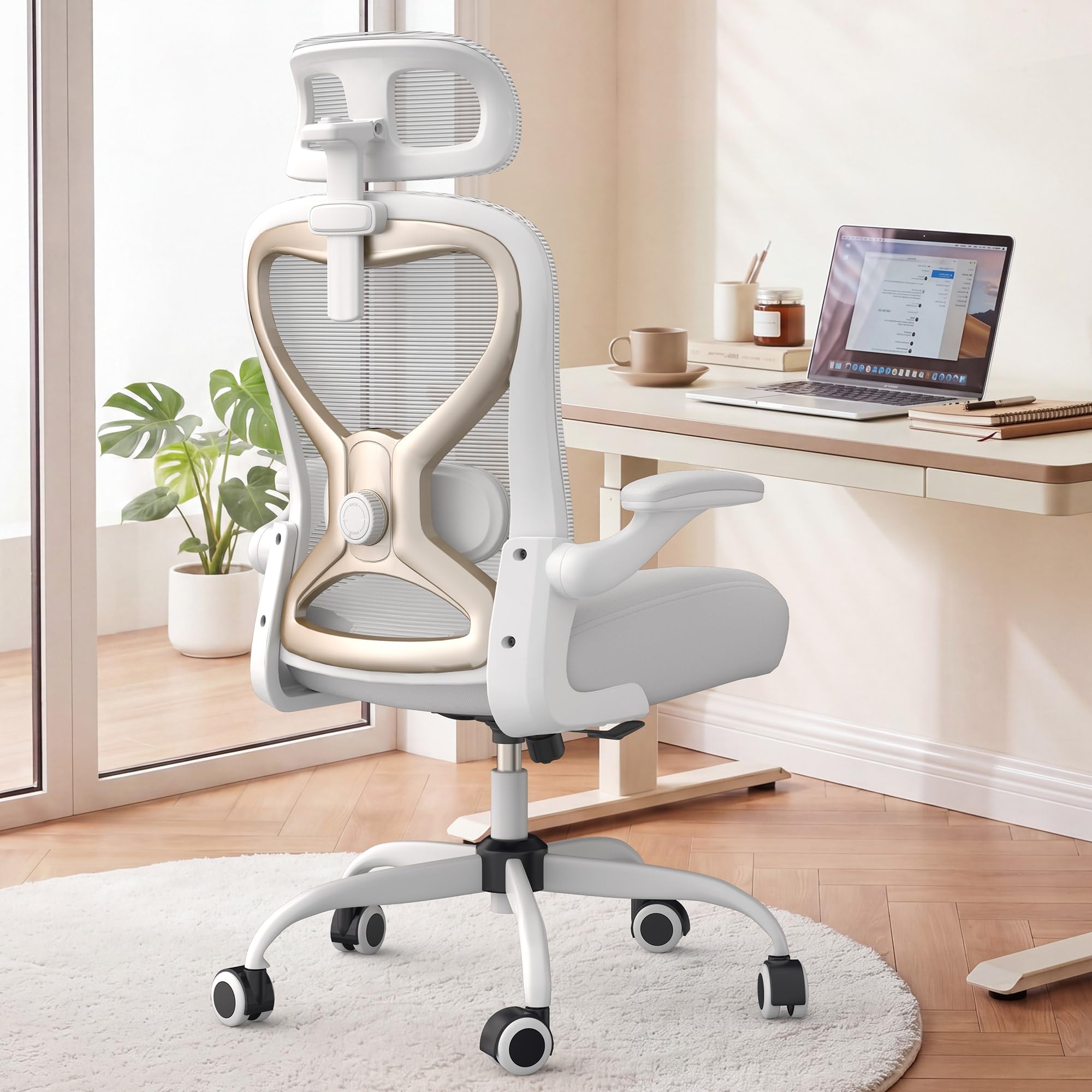CASASIO Ergonomic Office Chair White Gold