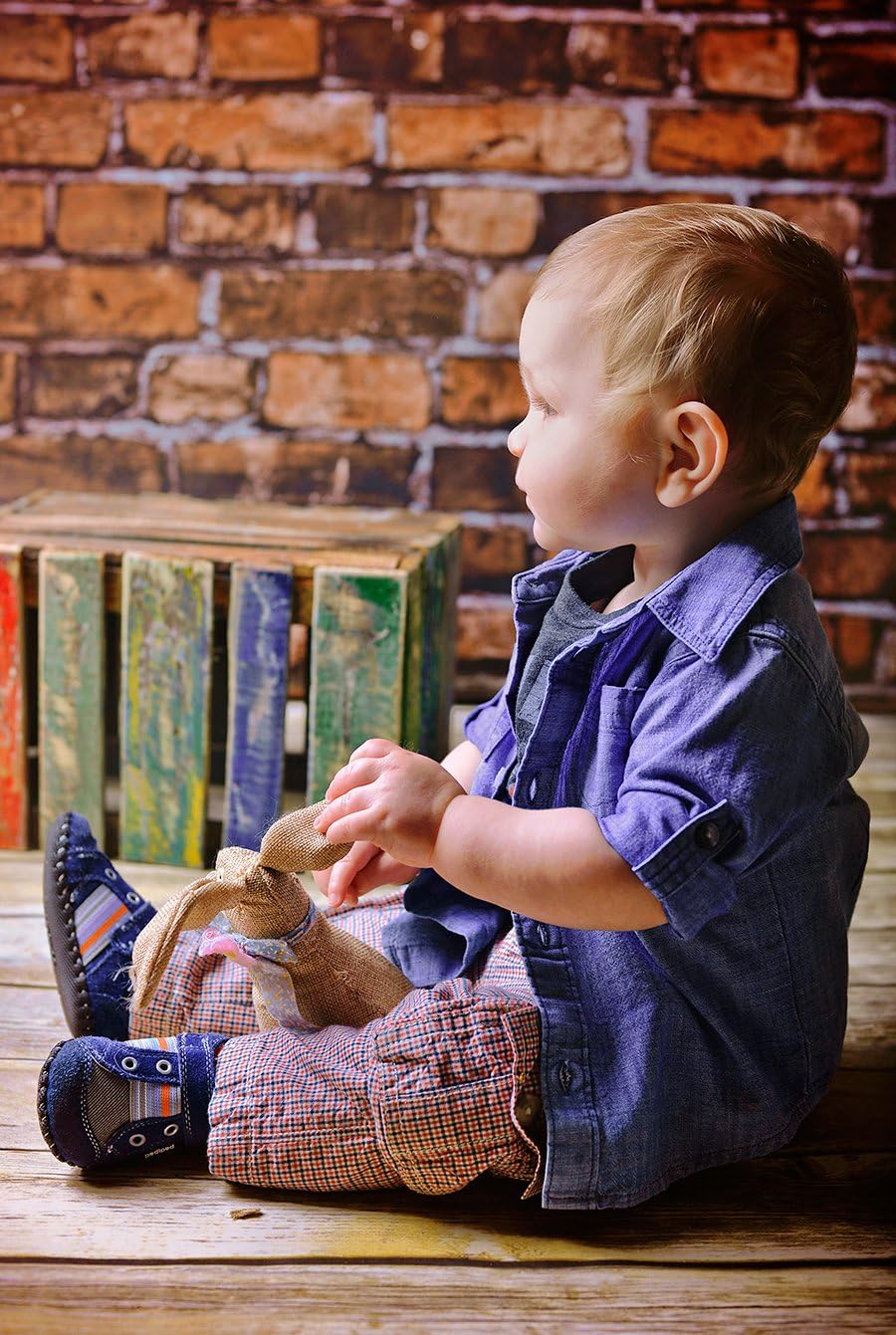 Ella Bella Photography Backdrop Paper, Aged Brown Brick, 48" x 12', 1 Roll