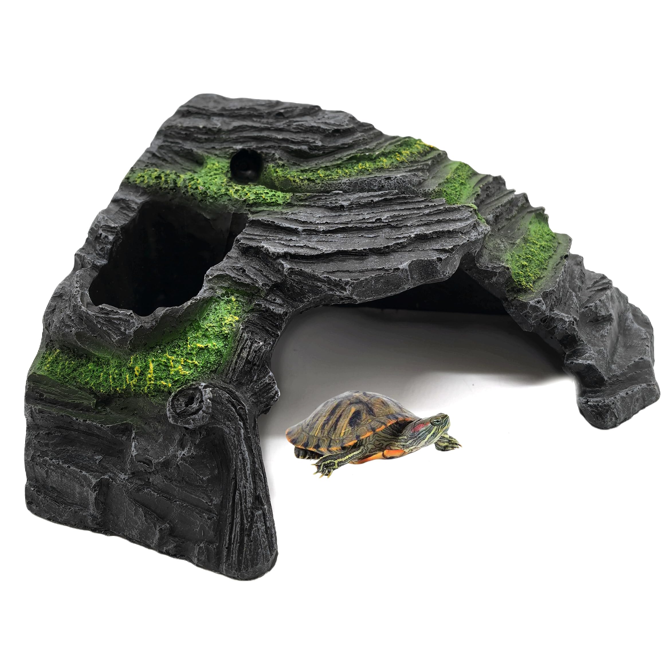 M2cbridge Reptile Hideout Cave Resin Rock Hides Terrarium Habitat Decor(Floating Island) - Image 4