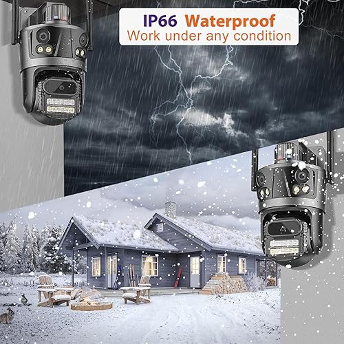 Miniatura 3 de Cámara de seguridad inalámbrica para exteriores, 2.4G, WiFi PTZ, cámara para exteriores para el hogar, cámaras de seguridad de doble lente, enlace