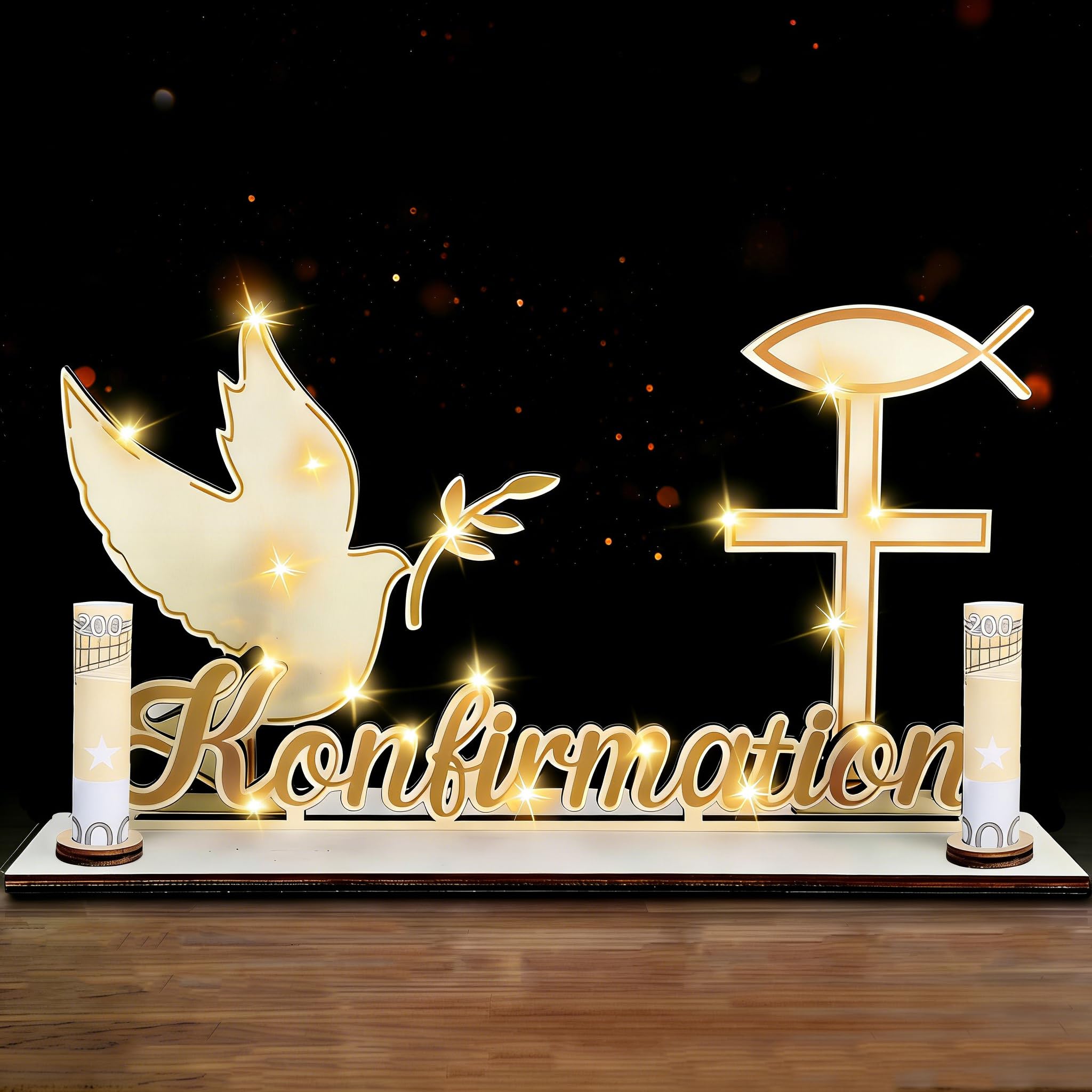 Charfia Konfirmation Geschenk Junge Mädchen, LED Geschenk Geldgeschenk Konfirmation, Geschenke Junge Kommunion Geschenke für Mädchen Konfirmationsgeschenk für Jungen Geldgeschenke Verpackung