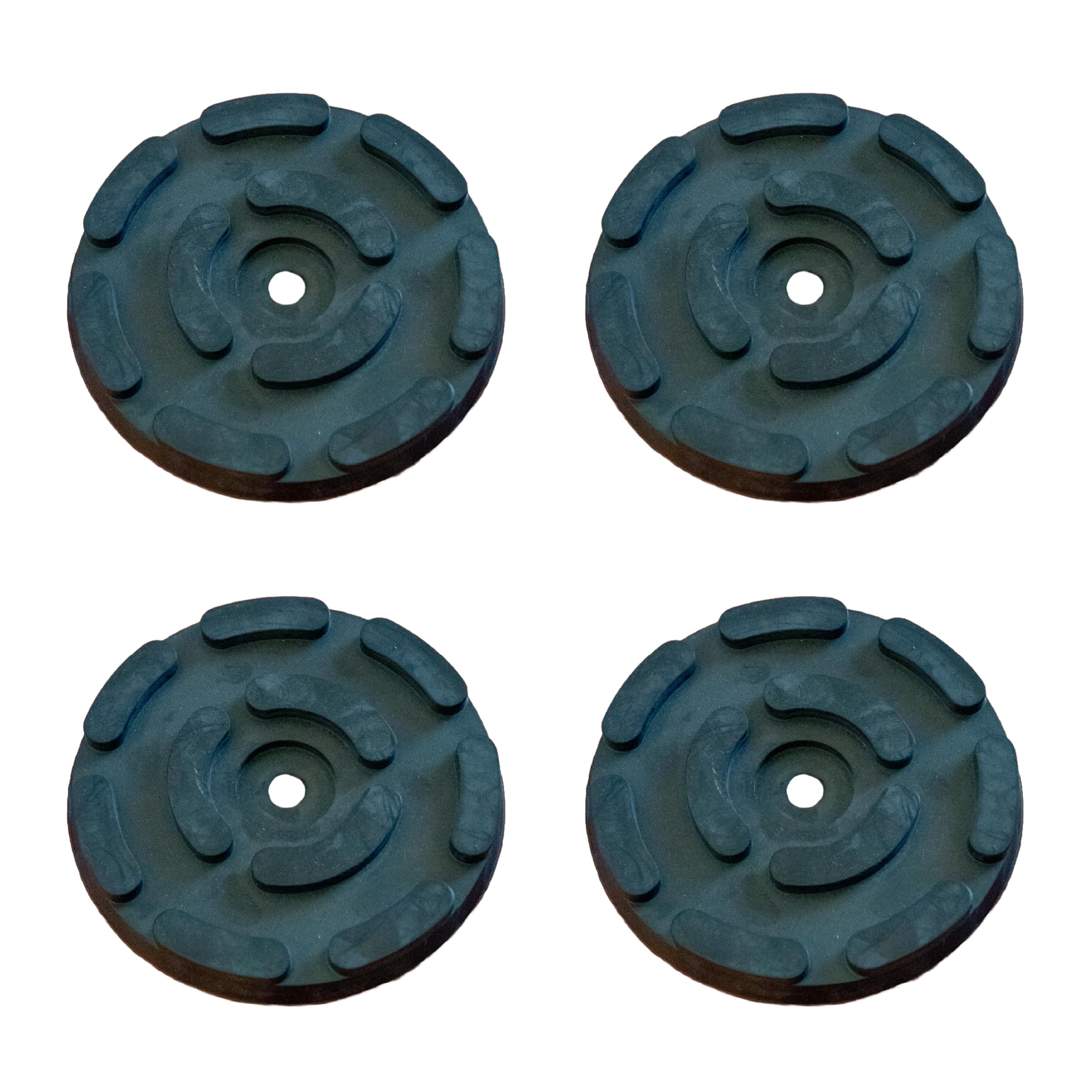 A2ZWORLD 4 almohadillas de goma redondas para puentes elevadores, diámetro 145 mm, grosor 25 mm, con orificio y bisel