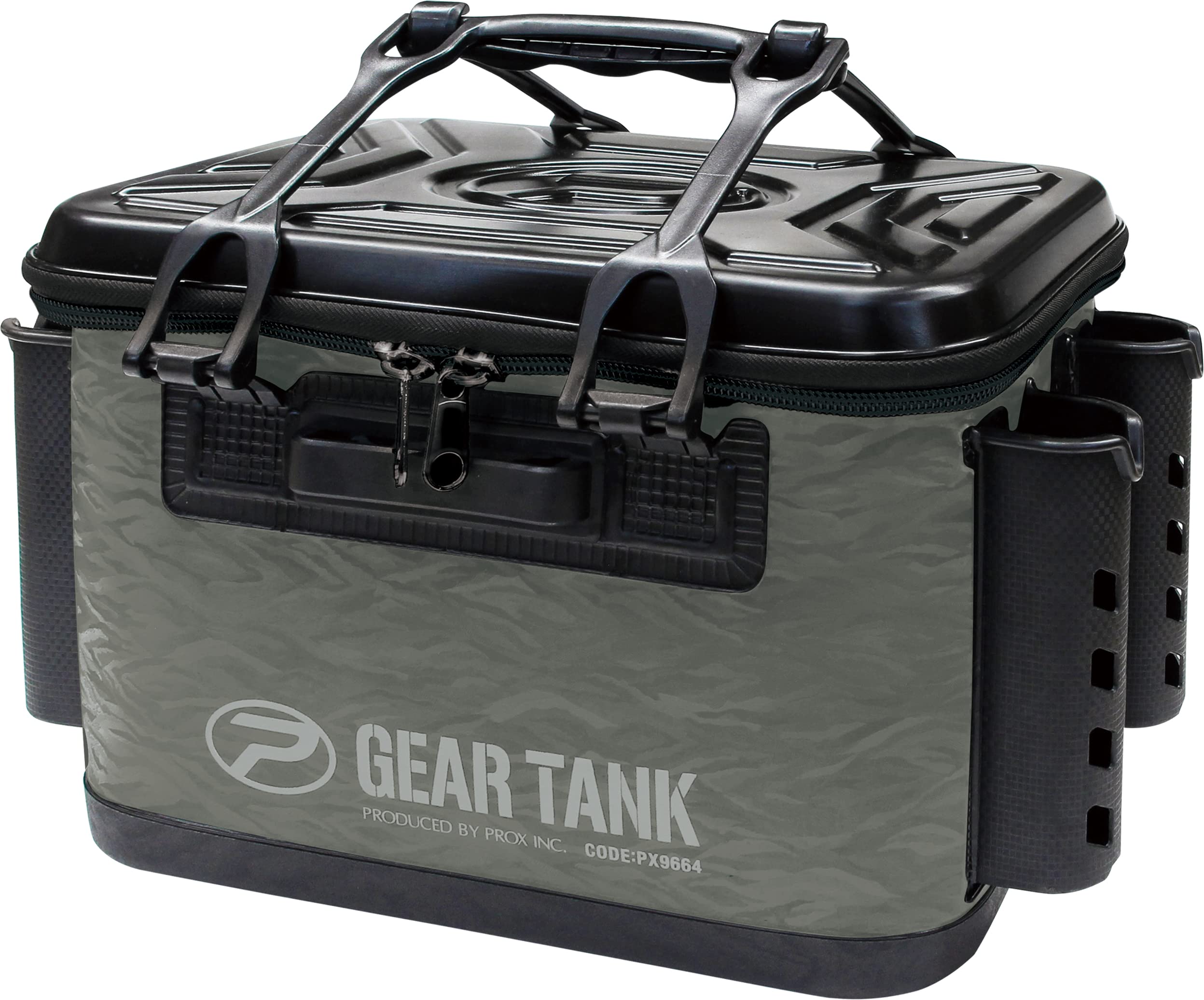 PROX Gear Tank with Rod Holder, 14.2 inches (36 cm), Young Olive PX966436YO