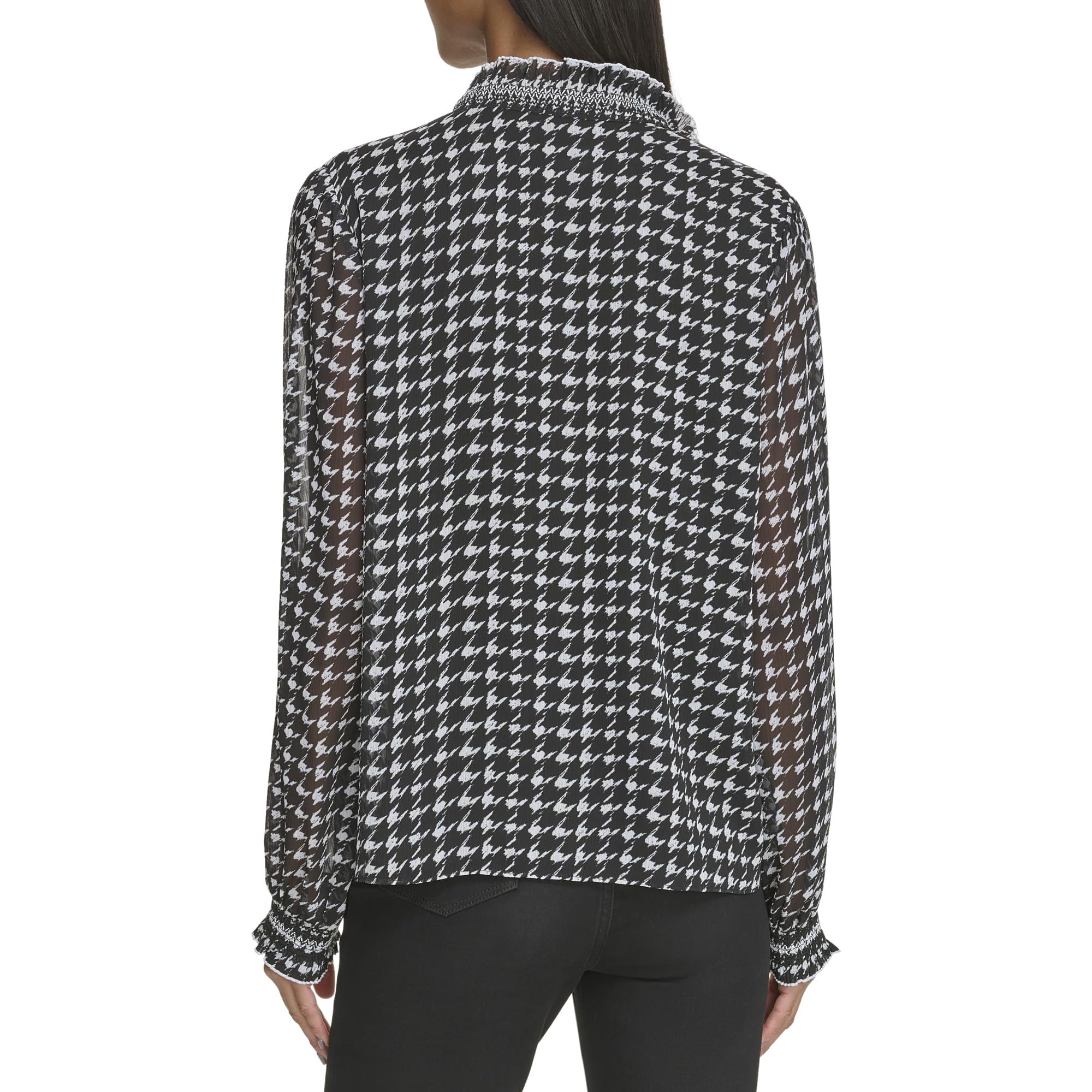 Karl Lagerfeld Paris l3hah560-xsf-s koszula damska, czarna/biała, mała, czarno-biały, S