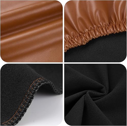Miniatura 6 de YISUN Fundas para taburetes de bar, paquete de 4 fundas elásticas resistentes al aceite, impermeables, de poliuretano, rectangulares, fundas para