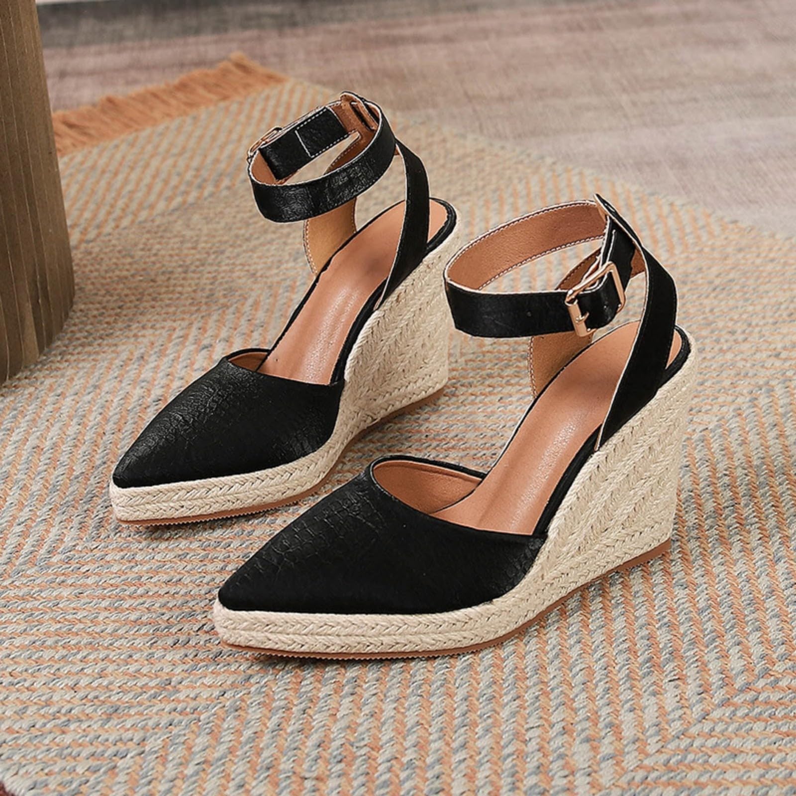 Generico Sandales Et Nu-Pieds Femme Confortables LéGèRes AntidéRapantes Semelle Souple Respirantes Chaussures Femme éTé éLéGantes Mules OrthopéDiques Pieds Larges Ville Usage Quotidien