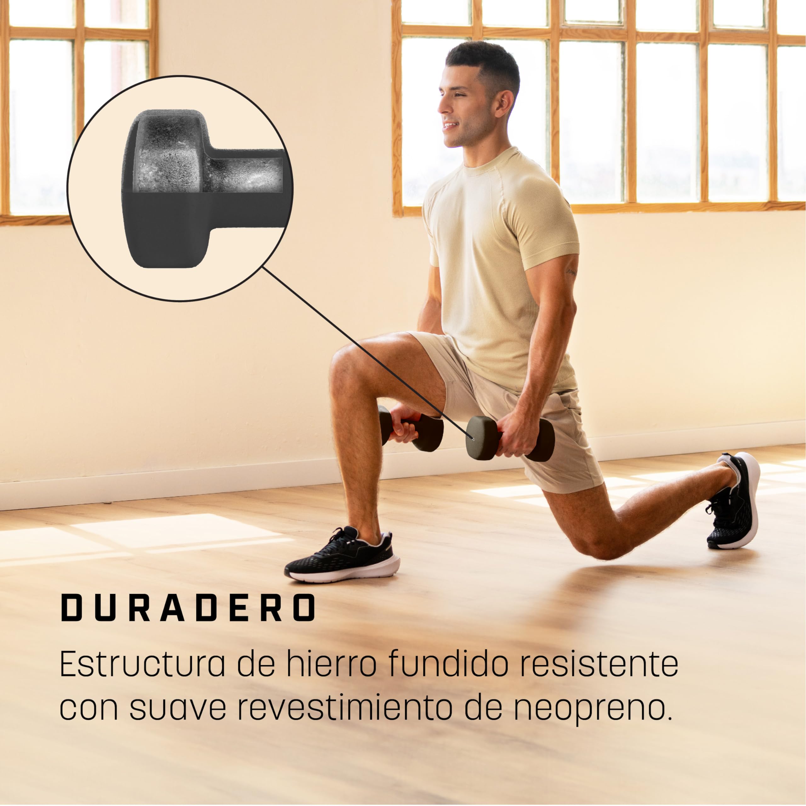 KG Physio Mancuernas y Póster A3 con Ejercicios Ejemplo - Mancuernas con Forro de Neopreno, Agarre Cómodo, Resistente al Sudor y con Tecnología anti-roll