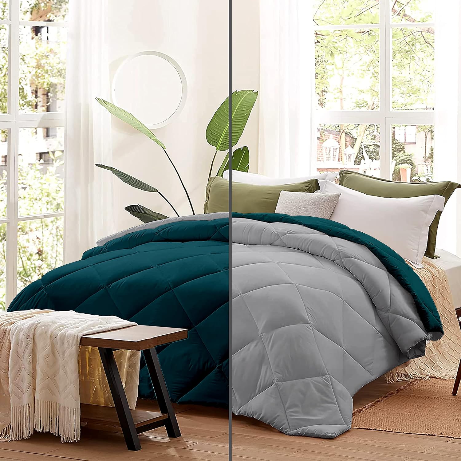 Day Care - 400 GSM Reversible Microfiber Rajai Single Bed Comforter, Super Soft Microfiber Diamond Stitch Quilt (60" x 90"...